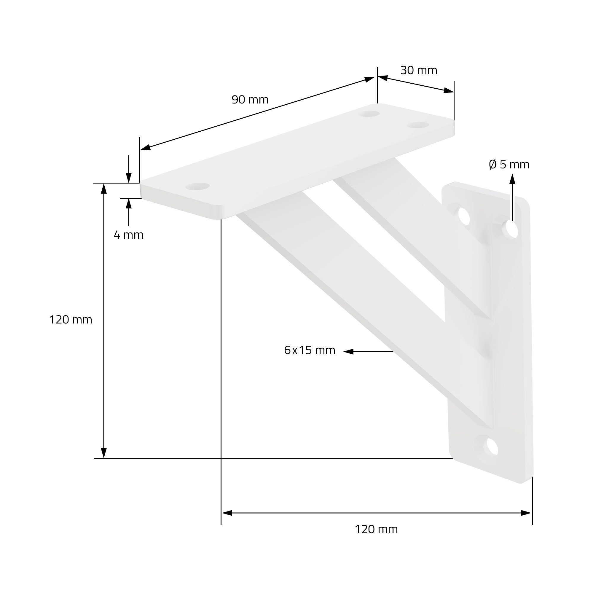Stück Weiß ML-DESIGN Schwebend Regalträger, Regal Regalbrett Wandhalterung 120x120mm Regalwinkel Regalhalterung Aluminium Wandhalterung für 2