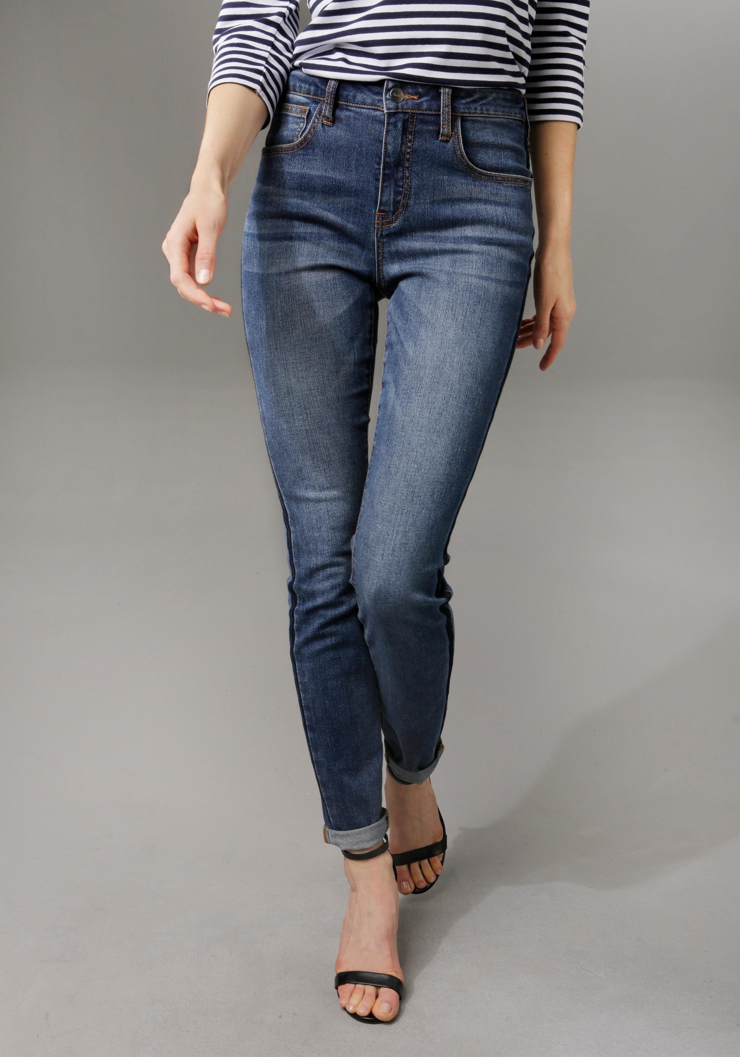 Aniston CASUAL Skinny-fit-Jeans Jeans figurbetonender Skinny regular in waist, Passform