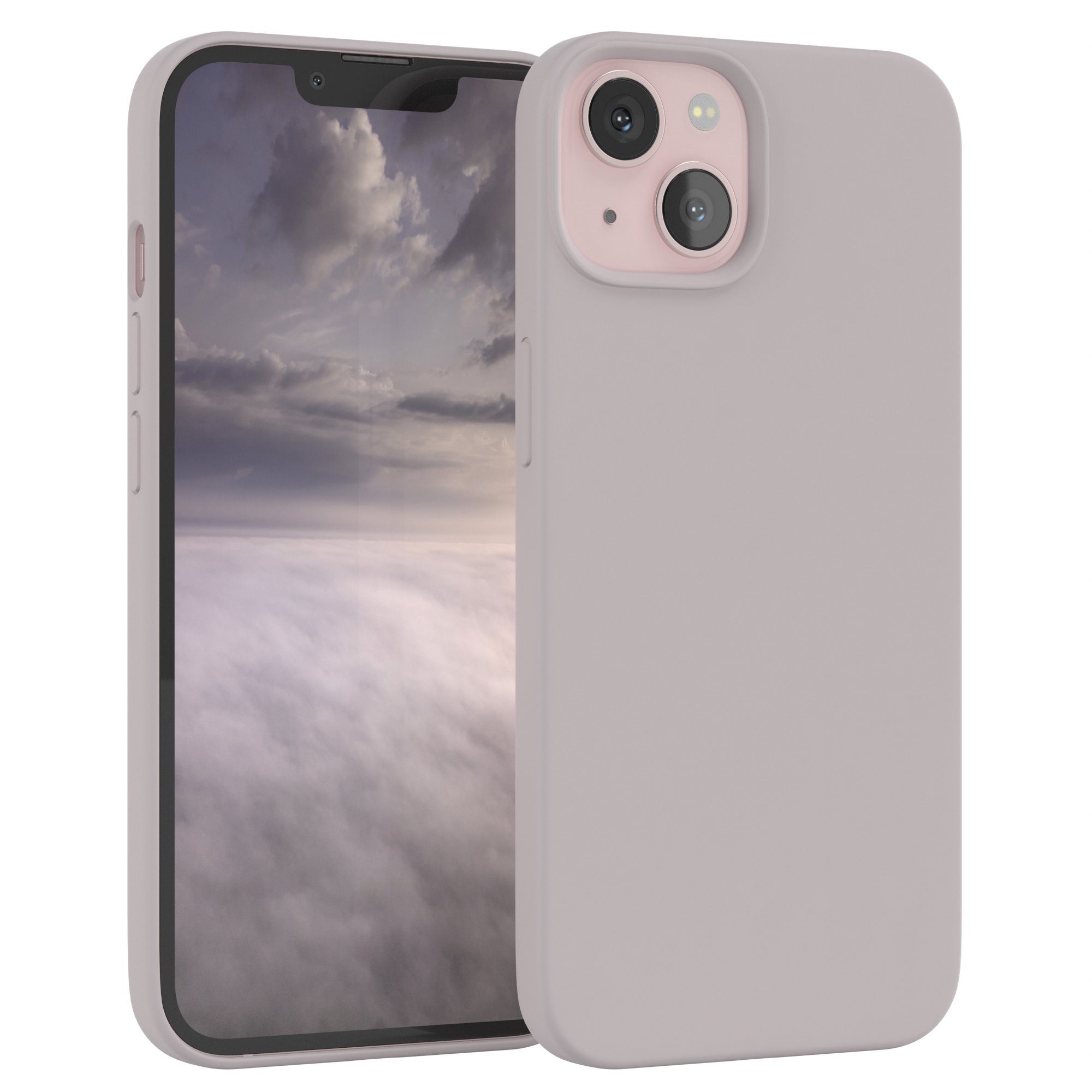 EAZY CASE Handyhülle Premium Silikon Case für Apple iPhone 13 6,1 Zoll, Hülle Bumper Case Slimcover mit Displayschutz Silikonhülle Altrosa