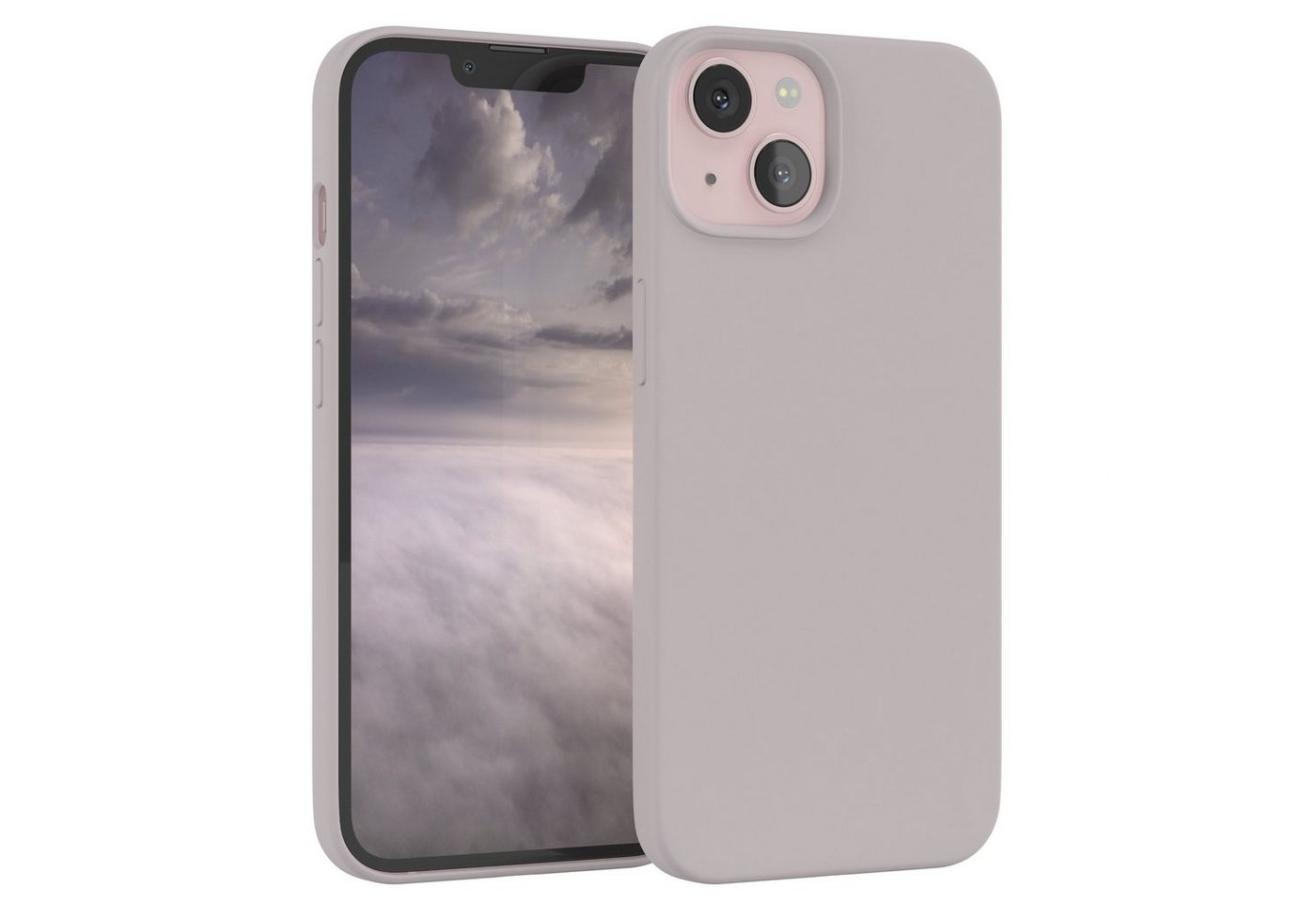 EAZY CASE Handyhülle Premium Silikon Case für Apple iPhone 13 6,1 Zoll, Hülle Bumper Case Slimcover mit Displayschutz Silikonhülle Altrosa