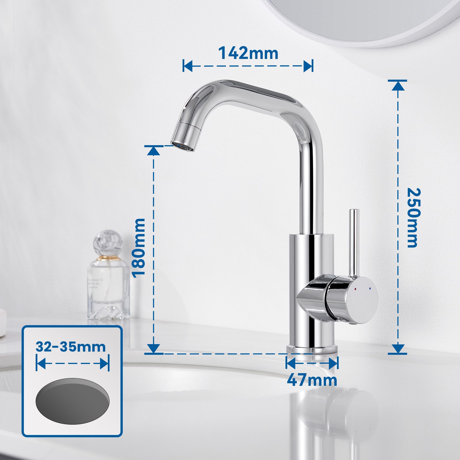 TRUSTMI 3-Loch Waschtischarmatur – 2 Griffe, 20,3 Cm Breit, Mattschwarz & Gebürstetes Gold