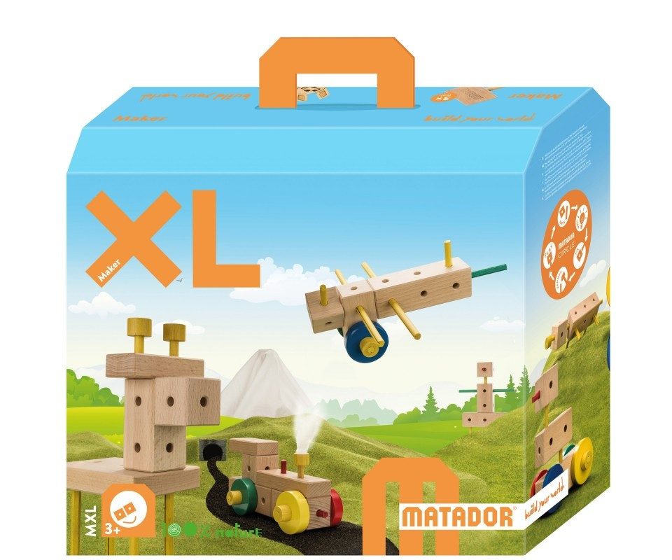 Matador MATADOR 21151 - Maker MXL, Baukasten, Holz, 350 Teile, Konstruktion... Konstruktions-Spielset