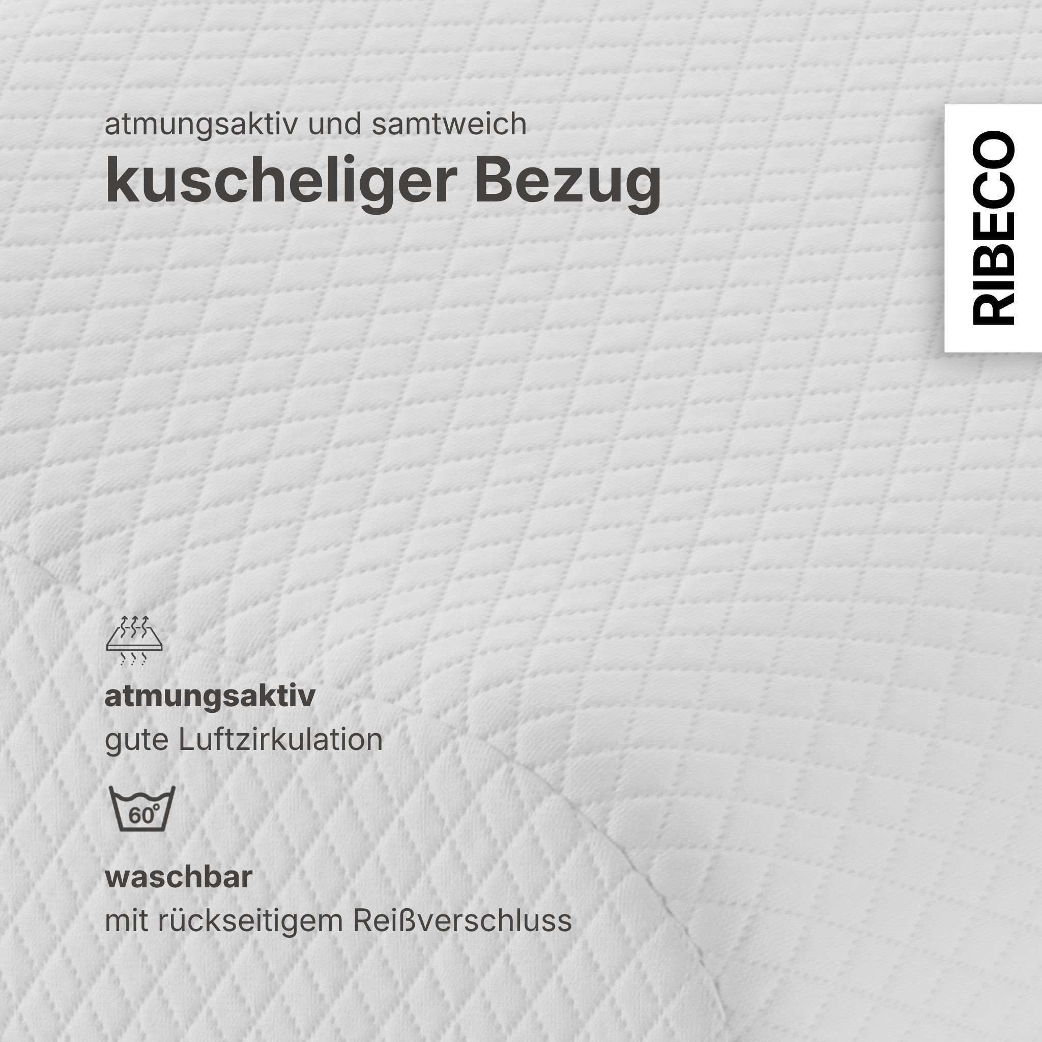RIBECO Nackenstützkissen Claas 30x60 cm, individuell höhenverstellbar, Füllung: 100% Polyurethan, Bezug: 100% Polyester, Rückenschläfer & Seitenschläfer geeigne – Bild 5 von 5