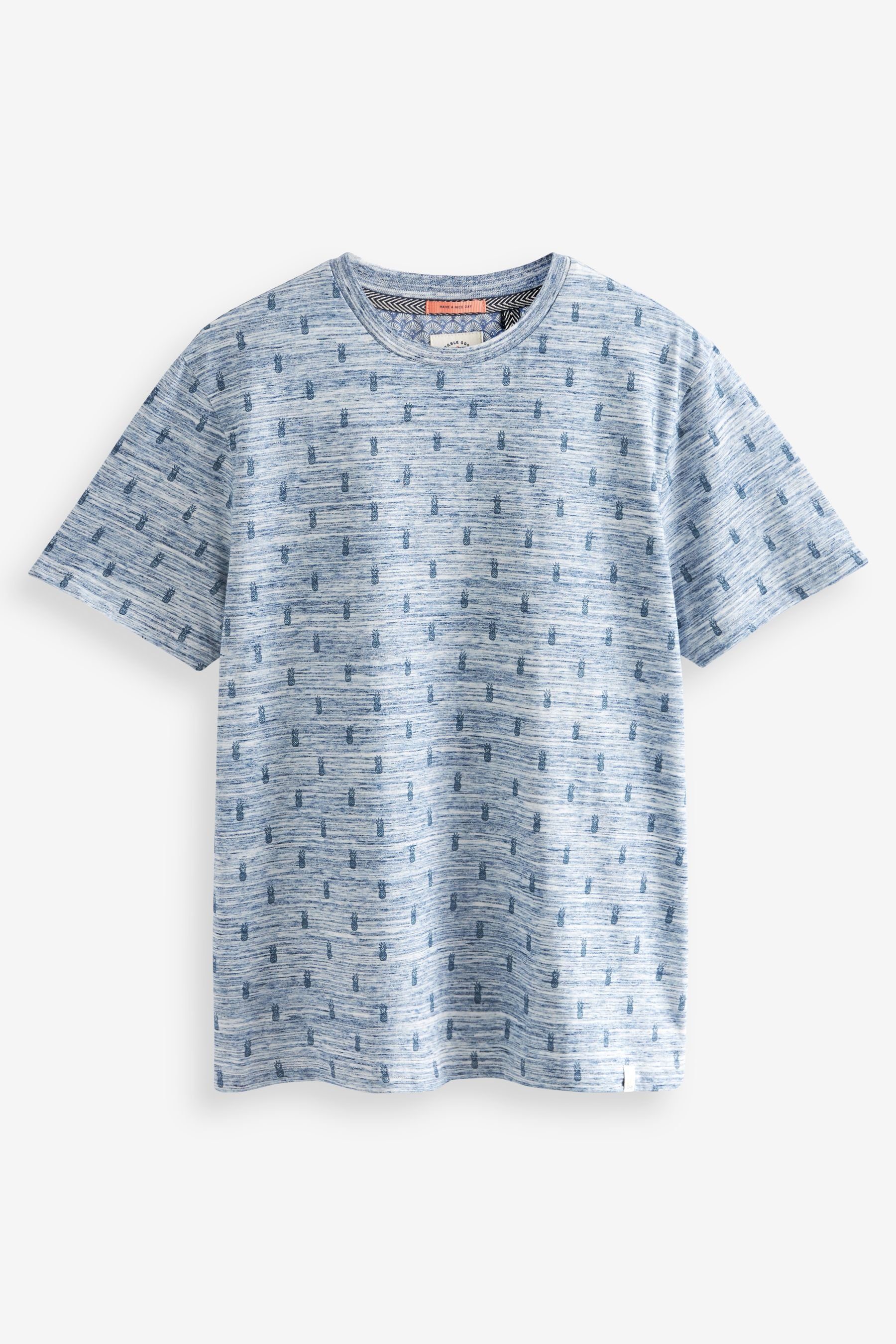 Next T-Shirt Gemustertes T-Shirt (1-tlg) Navy Blue | T-Shirts