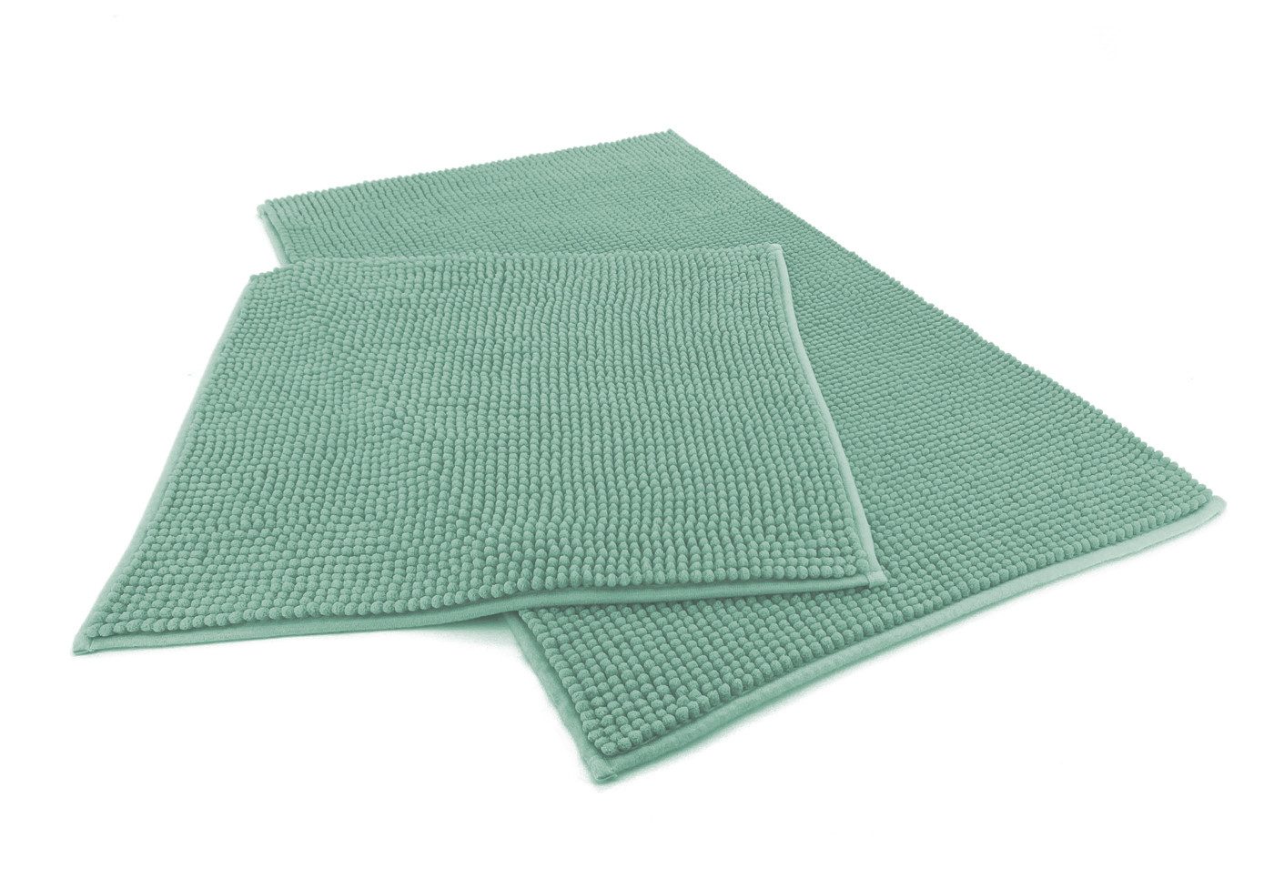 heimtexland Badematte Badvorleger Chenille Badteppich Duschvorleger, rutschhemmend beschichtet, Fußbodenheizung geeignet, schnell trocknend, strapazierfähig, fußbodenheizungsgeeignet, rutschfest, saugstark, Polyester, rechteckig, Set 45x50 / 50x80 cm, Hoc