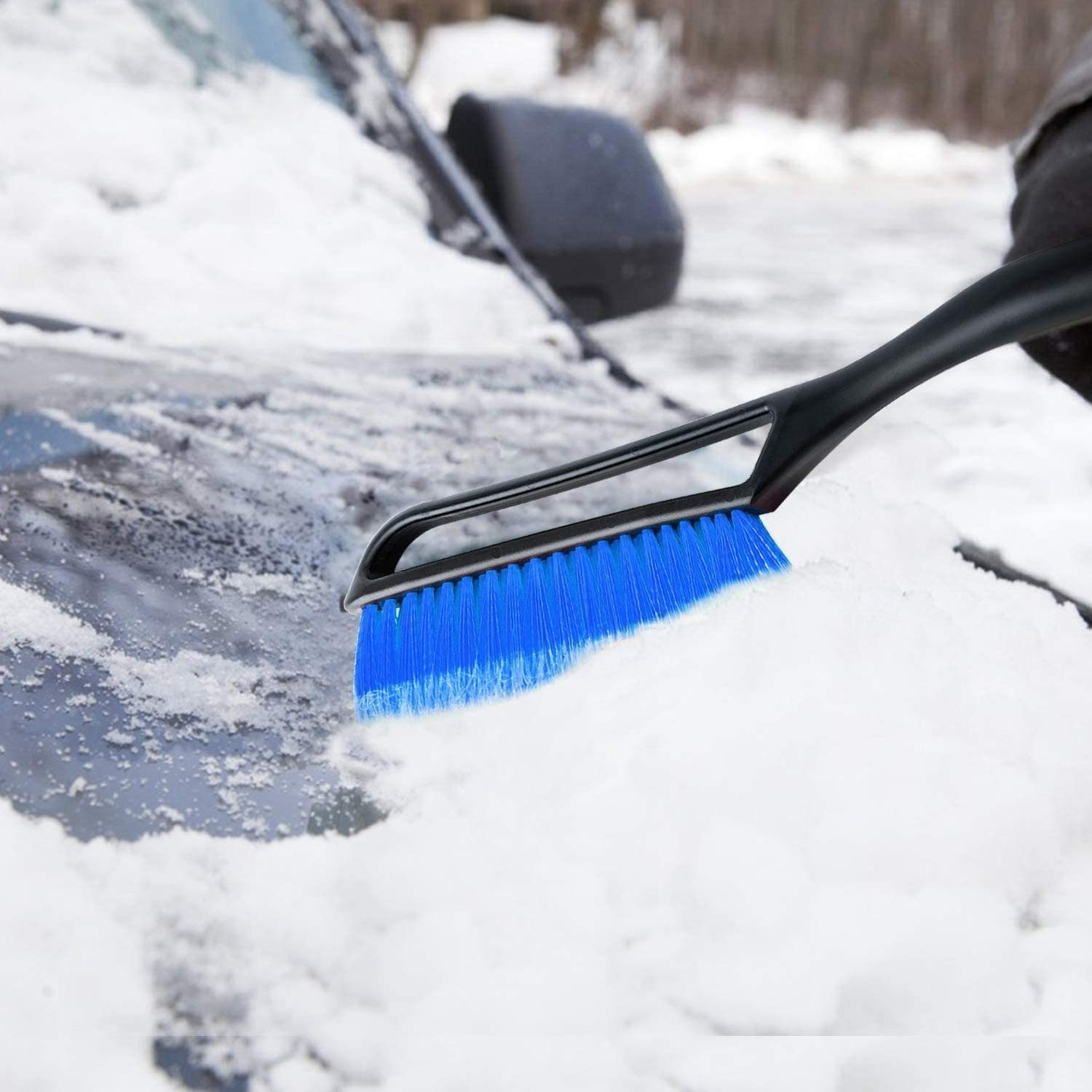 Autowaschbürste Abnehmbarer Schneebesen Eiskratzer Reinigungsbürste GelldG Auto 2in1