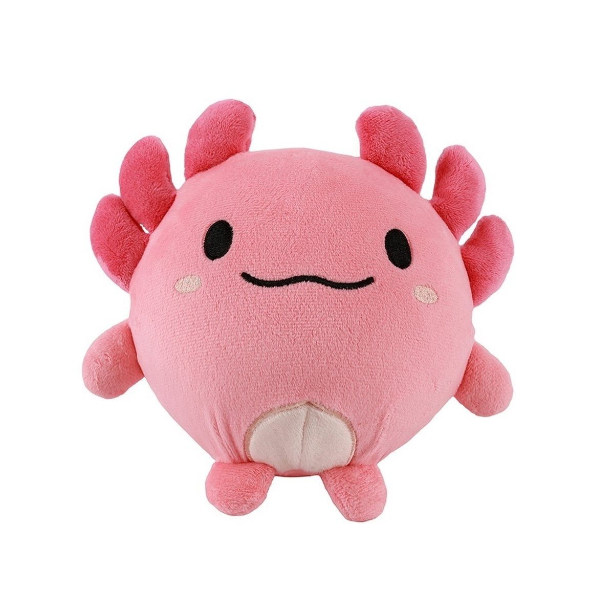 I-TOTAL Dekokissen Squishy Kissen Axolotl rosa, Memory Foam, Ø 13 cm, Stressball