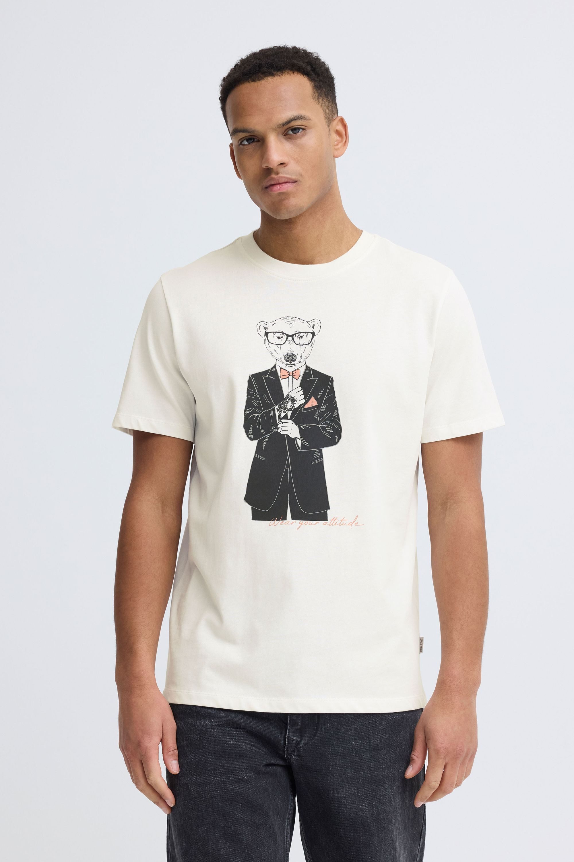 Blend Rundhalsshirt BHKurt Klassisches T-Shirt mit Rundhalsausschnitt und auffälligem Print