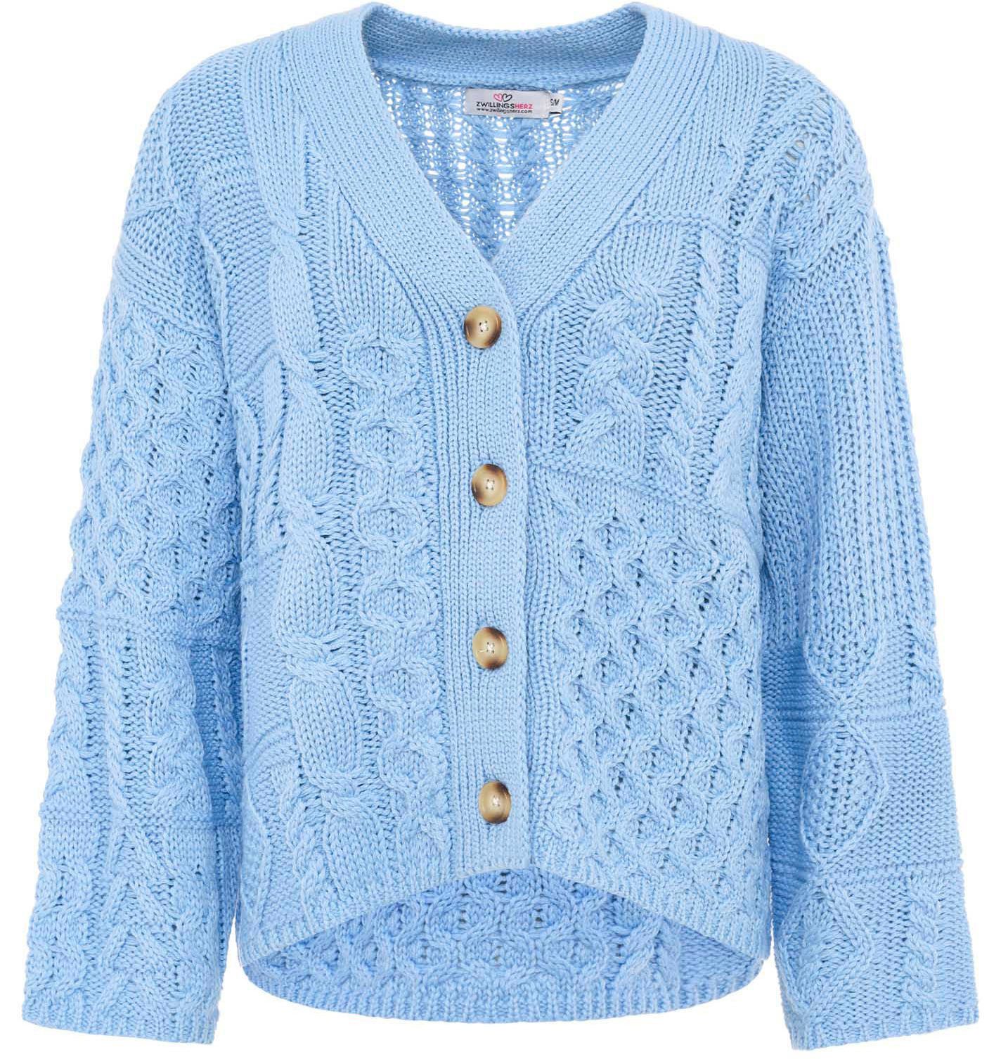Zwillingsherz Cardigan "Zopfstrick" "Zopfstrick" mit Knopfleiste günstig online kaufen