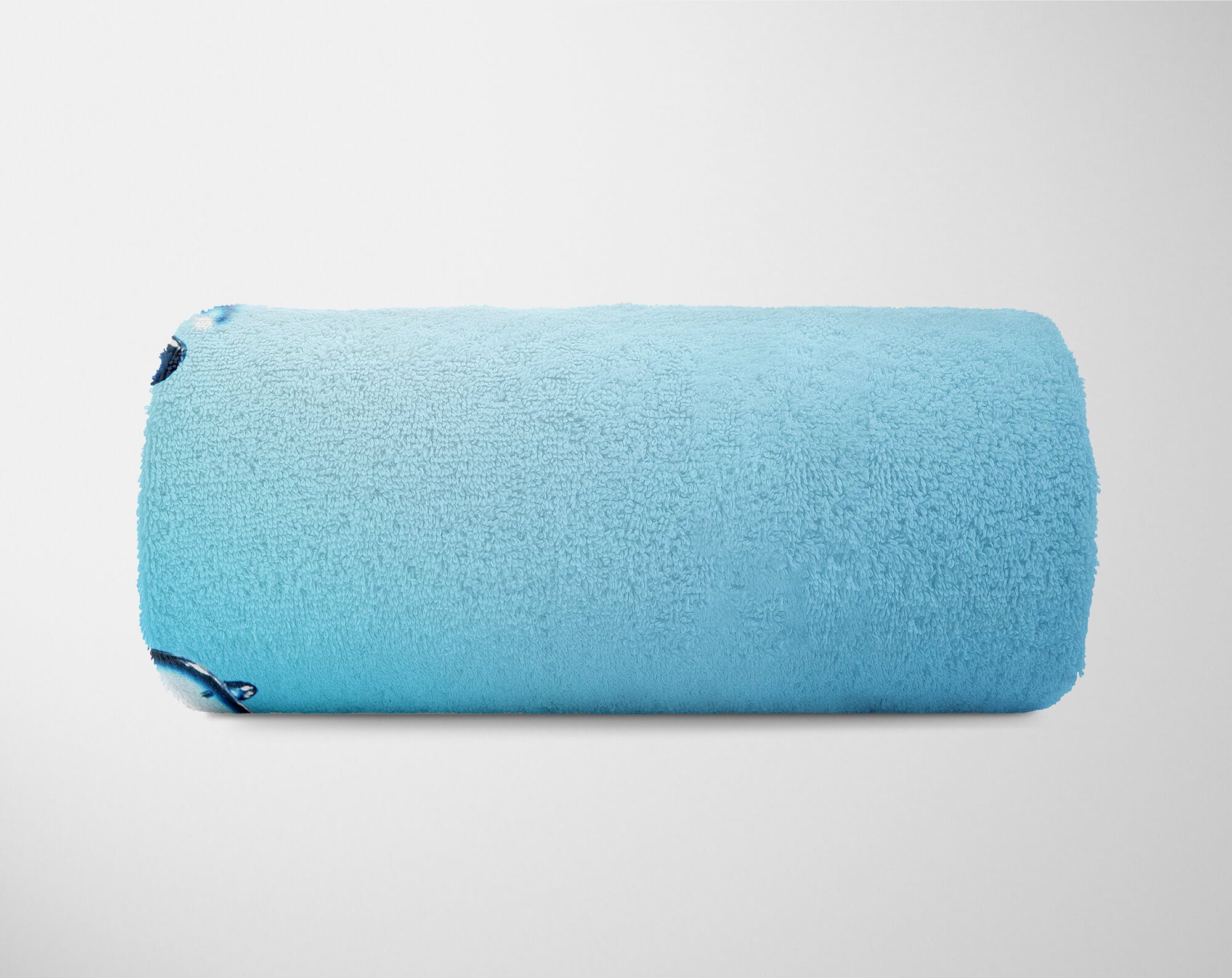 Baumwolle-Polyester-Mix Wasser Kuscheldecke Handtücher mit Art Fotomotiv Fotoku, Sinus Handtuch Strandhandtuch (1-St), Blau Saunatuch Handtuch