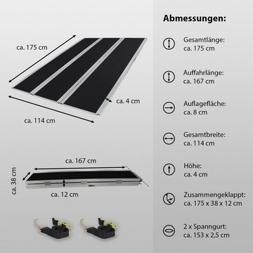 TRUTZHOLM Auffahrrampe DREIBREIT by TRUTZHOLM 3-fach Auffahrrampe klappbar 175cm Tragkraft