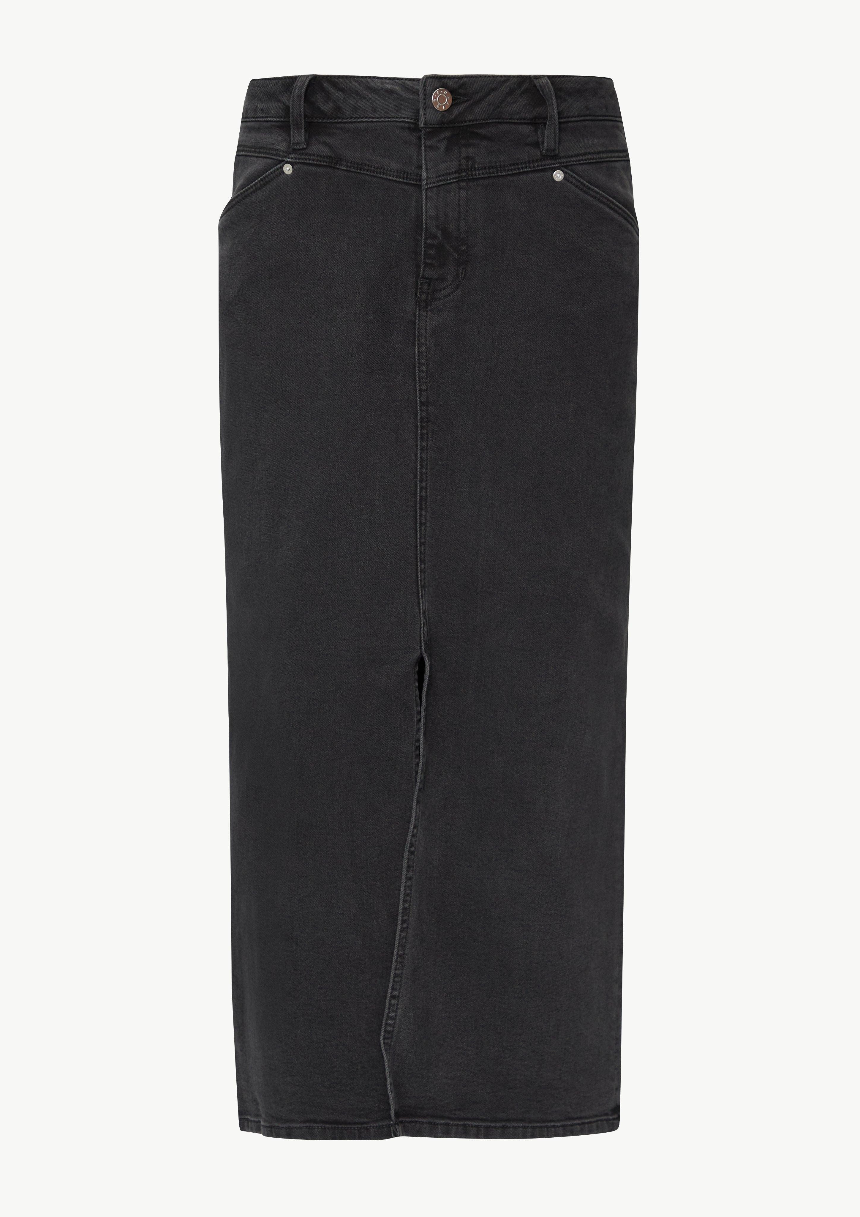 s.Oliver Maxirock Jeansrock mit Sattelbund Logo günstig online kaufen