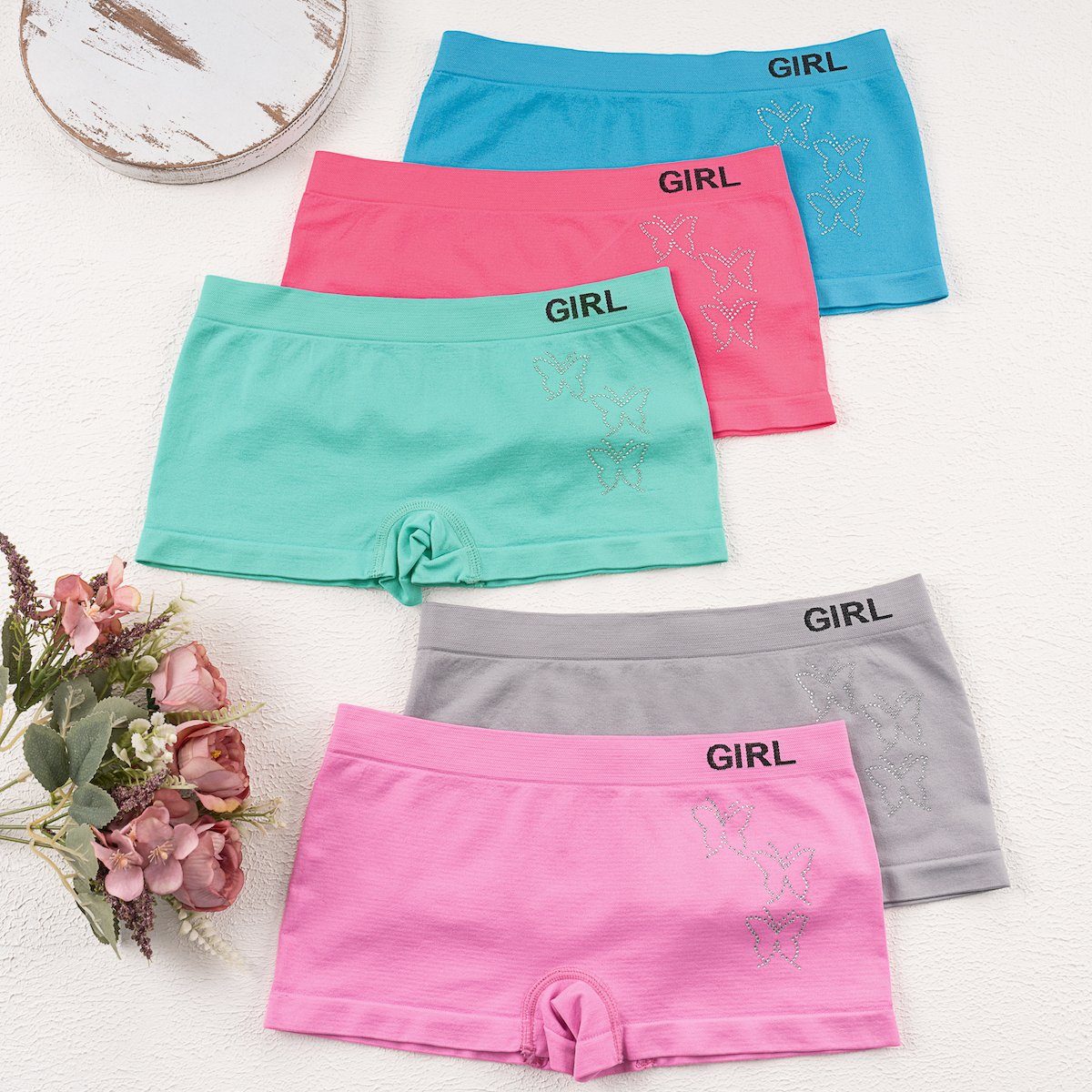 LOREZA Panty 10er Set Pantys Boxershorts - Strass (Spar-Packung, 10-St)