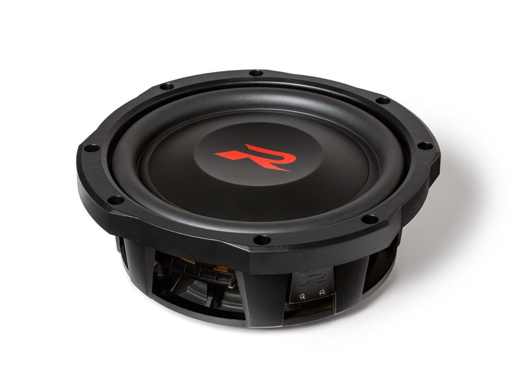 ALPINE RS-W10D4 25cm R-Series Shallow Subwoofer mit 4 Ohm Doppelschwingspule Auto-Subwoofer (600 W, max.: W 25 cm)