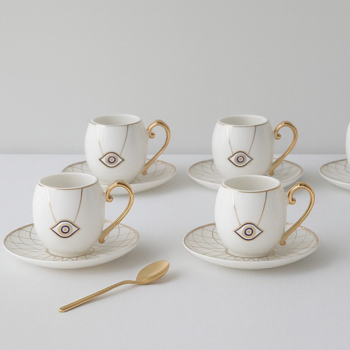 Bricard Espressotasse Espresso Set 12 Teilig Weiss Keramik