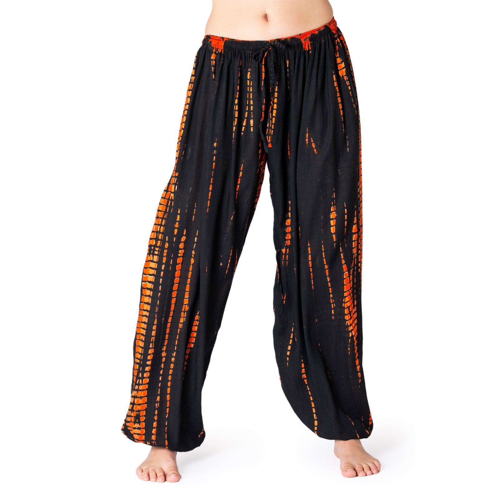 Haremshose Tie-Dye Haremshose Sommerhose aus 100% Viskose Schlupfhose mit Taschen