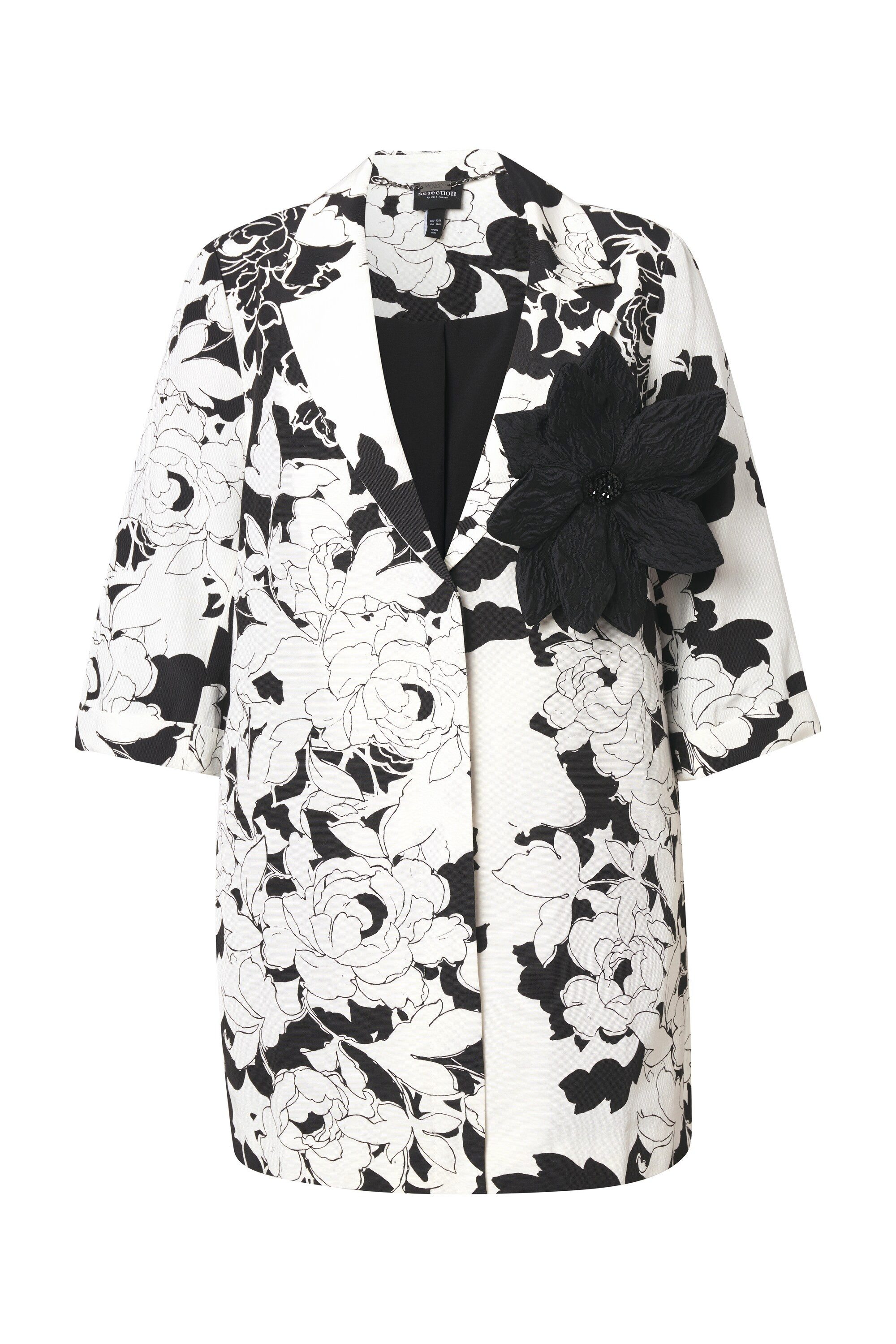 Ulla Popken Sommerjacke Jacke Rippstruktur Reverskragen günstig online kaufen