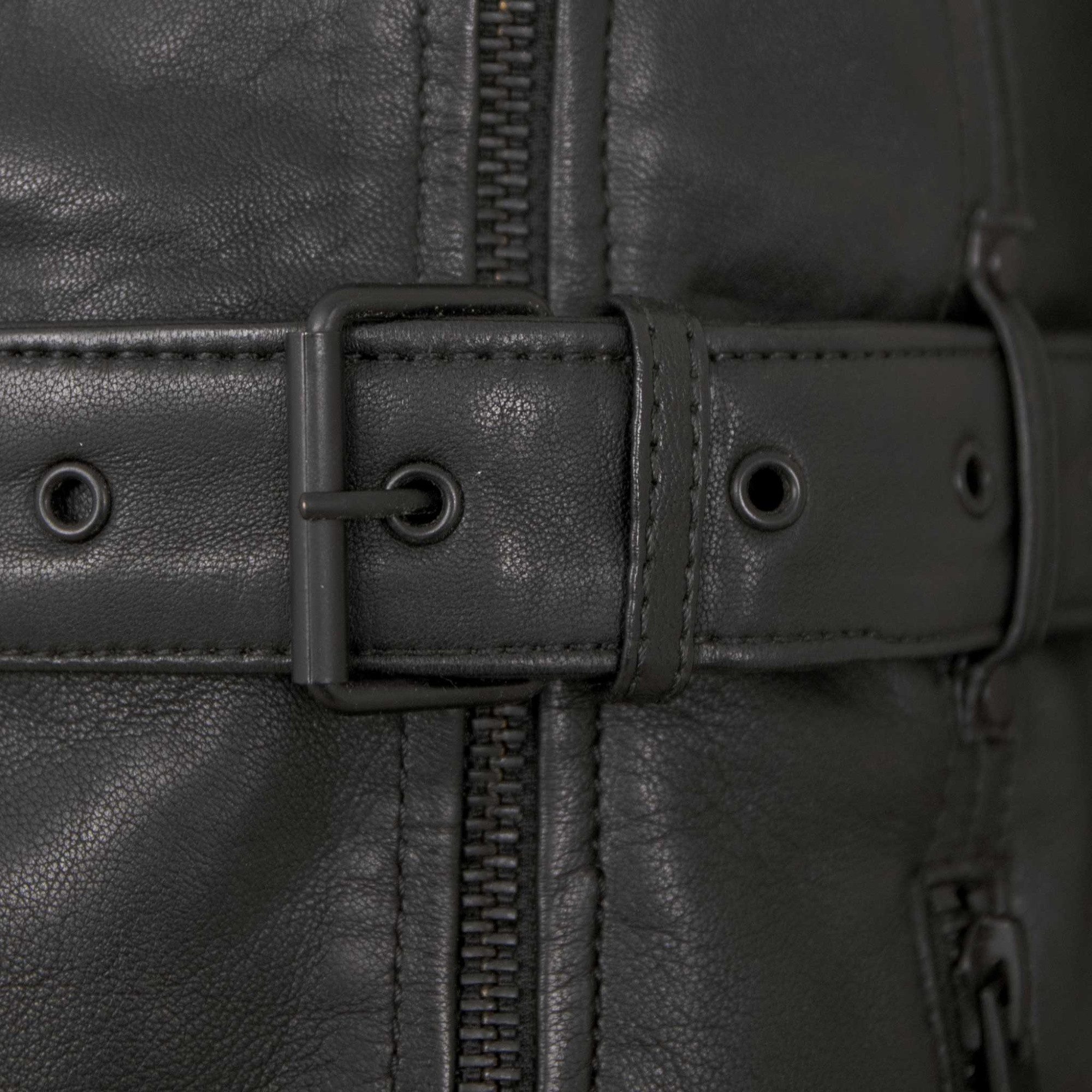Mauritius Lederjacke G2WDenya Mauritius - Damen Ledermantel Lammnappa Gürtel schwarz