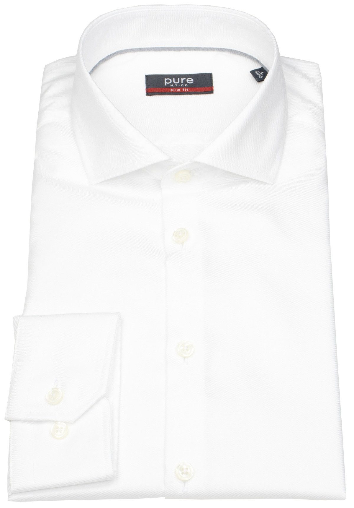 Pure Businesshemd Slim Fit stark tailliert bügelfrei Haifischkragen