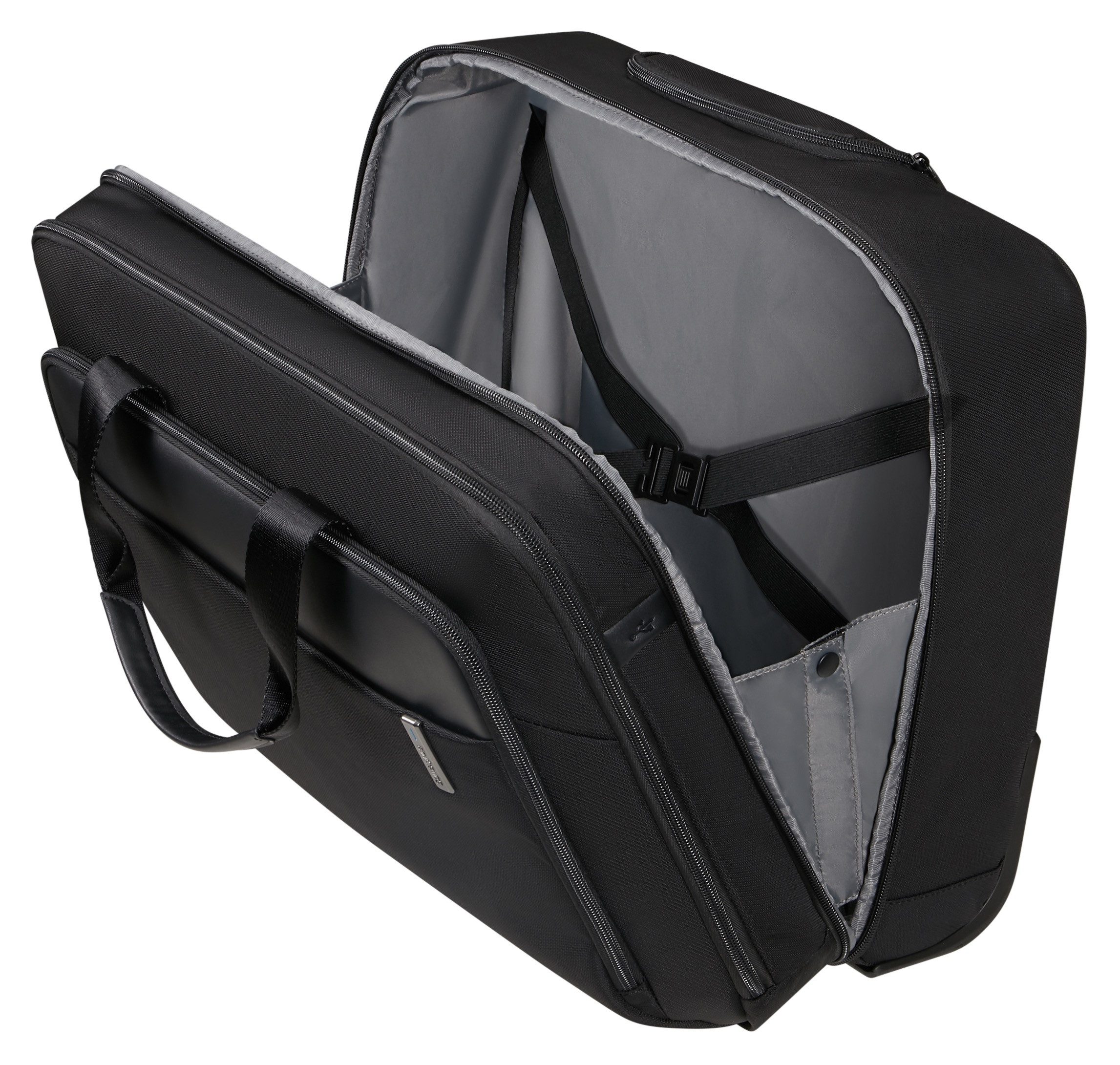 Samsonite Aktentasche EVOSIGHT 17,3'' mit Rollen, Businesstasche mit Rollen und Teleskopstange Trolleyaufstecksystem