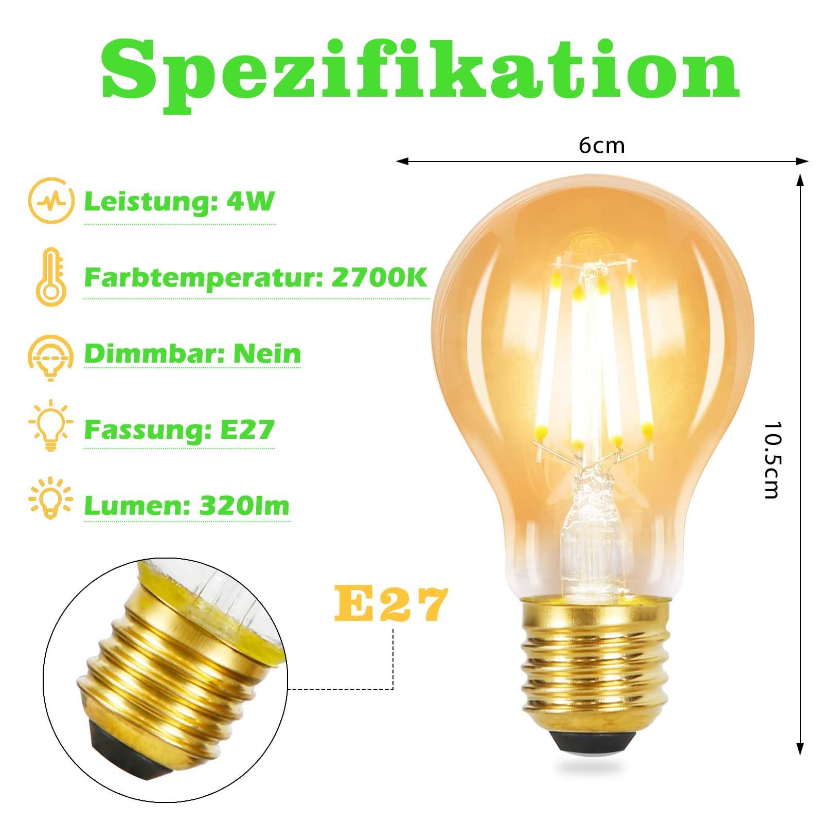 ZMH LED-Leuchtmittel A60 Vintage edison Light Bulb 2700K Schlafzimmer, E27, günstig online kaufen