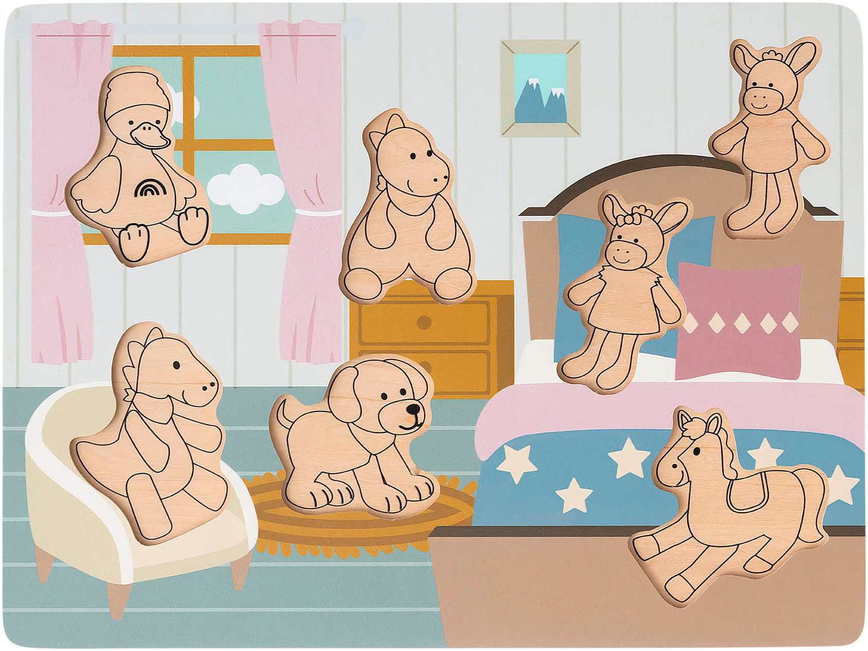 Sterntaler® Steckpuzzle Sterntaler Freunde Holzpuzzle, 7 Puzzleteile