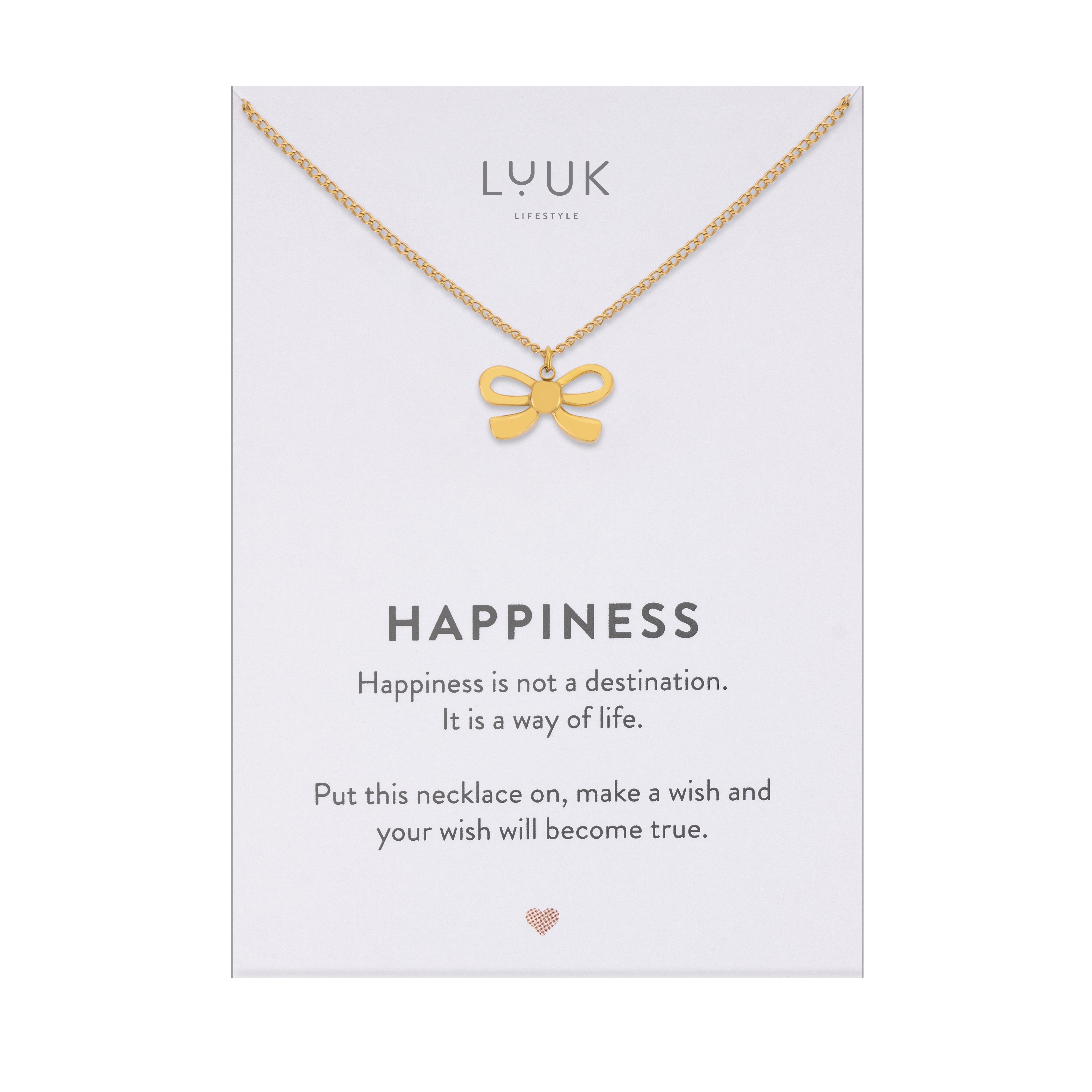 LUUK LIFESTYLE Kette mit Anhänger Schleife, wasserfeste Halskette aus Edels günstig online kaufen