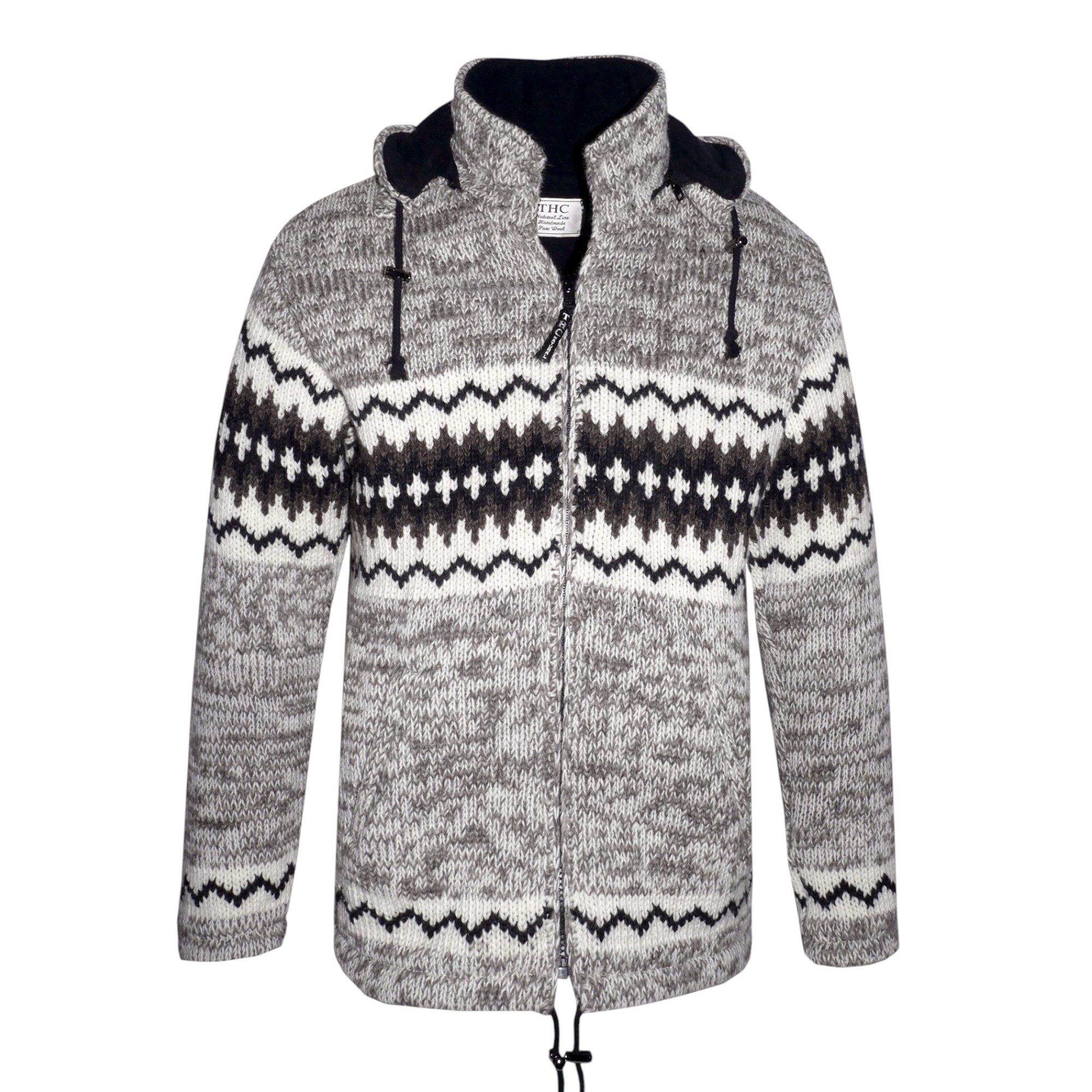 THC Natural Line Strickjacke THC Schafwollstrickjacke Norweger grau meliert günstig online kaufen