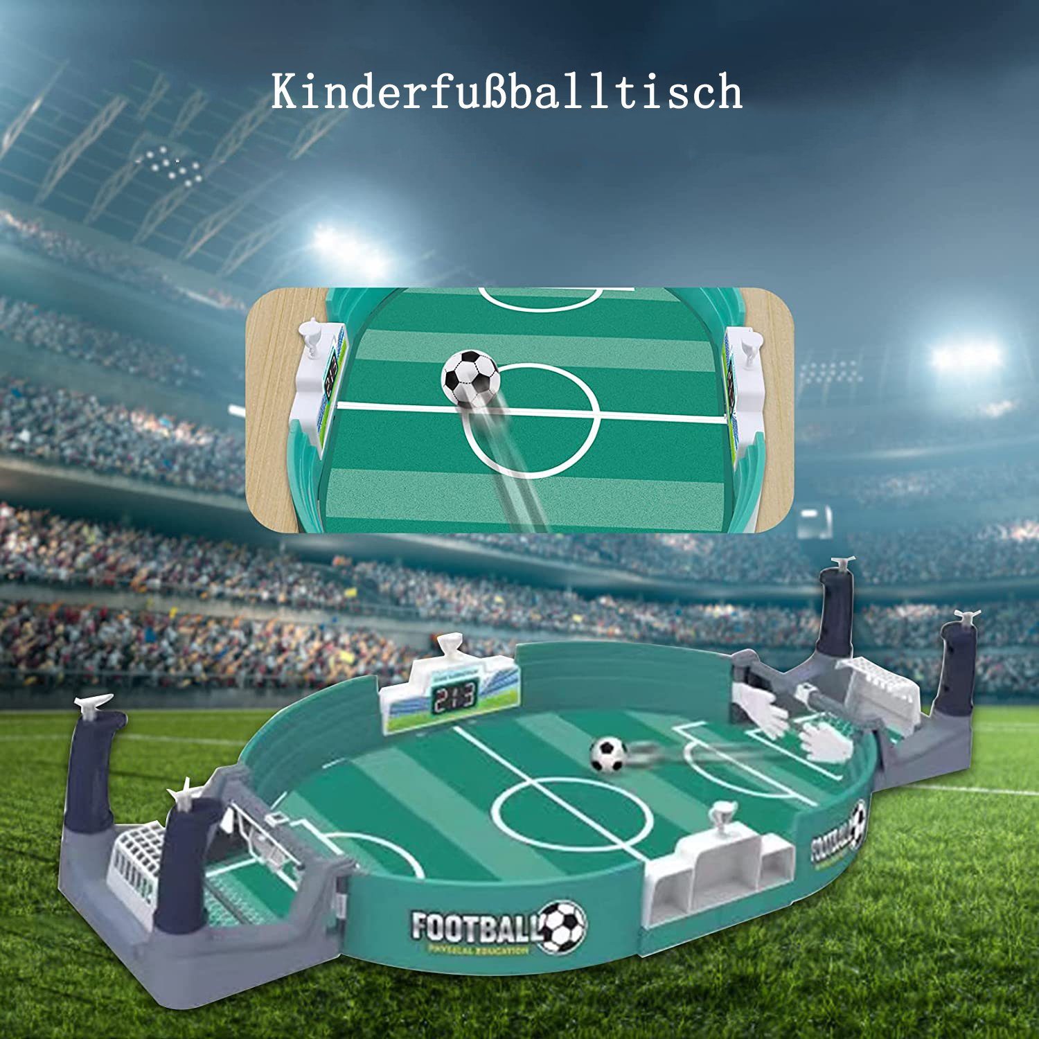 Fußbälle Tischkicker GelldG Tischfußballspiel, Interaktives 6 mit Spielball Dunkelgrün(11,5cm)‎‎ Mini