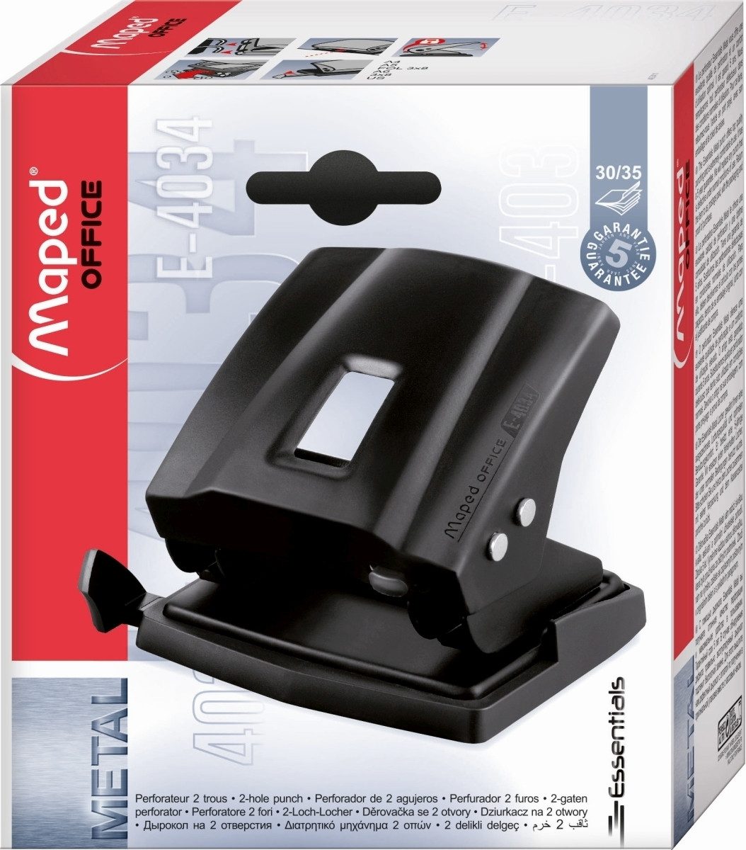 MAPED Locher Locher Essentials Metal Metall 35 Blatt schwarz