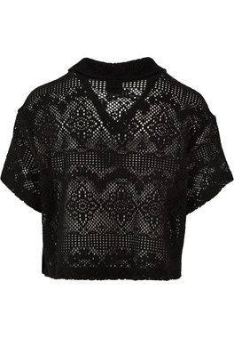 URBAN CLASSICS Klassische Bluse Urban Classics Damen Ladies Crochet Lace Resort Shirt
