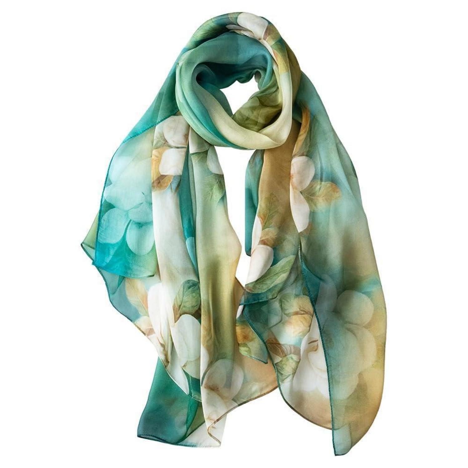 LuxusKollektion Seidenschal Seidenschal Damen XXL 175x110cm Grün, (1-St)