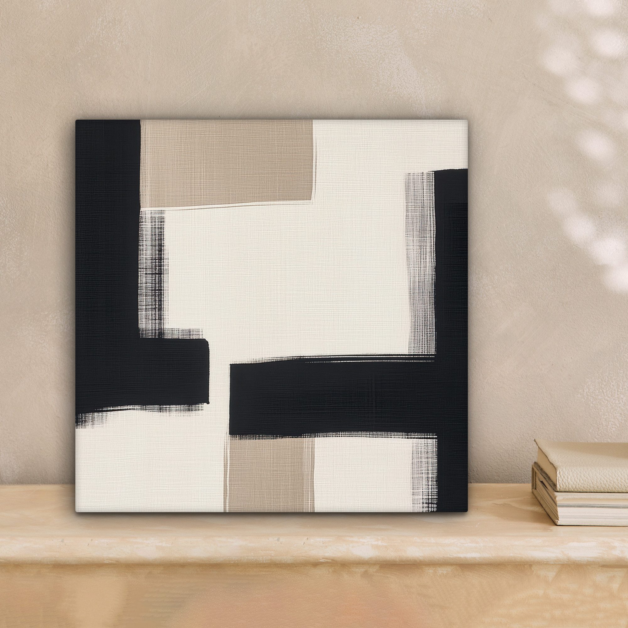 OneMillionCanvasses® Leinwandbild Schwarz - Abstrakt - Japanisch, Fotodruck günstig online kaufen