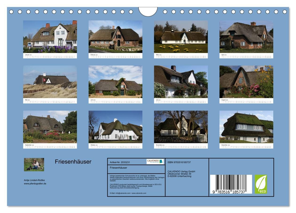 Thumbnail - CALVENDO Wandkalender Friesenhäuser (Wandkalender 2026 DIN A4 quer), CALVENDO Monatskalender