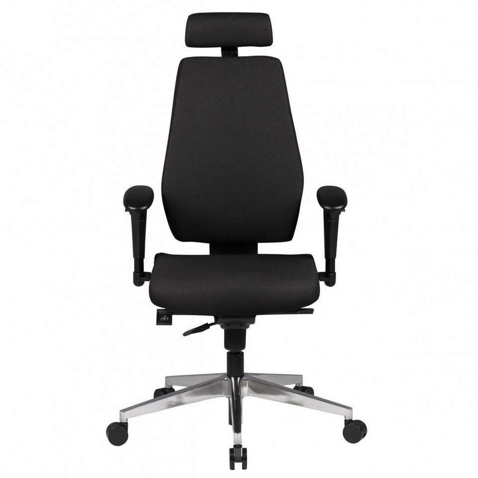 FB41700 Bürostuhl mit Schreibtischstuhl Drehbar kg Modern), Schwarz, XXL FINEBUY Drehstuhl Kopfstütze Chefsessel (Stoff 120