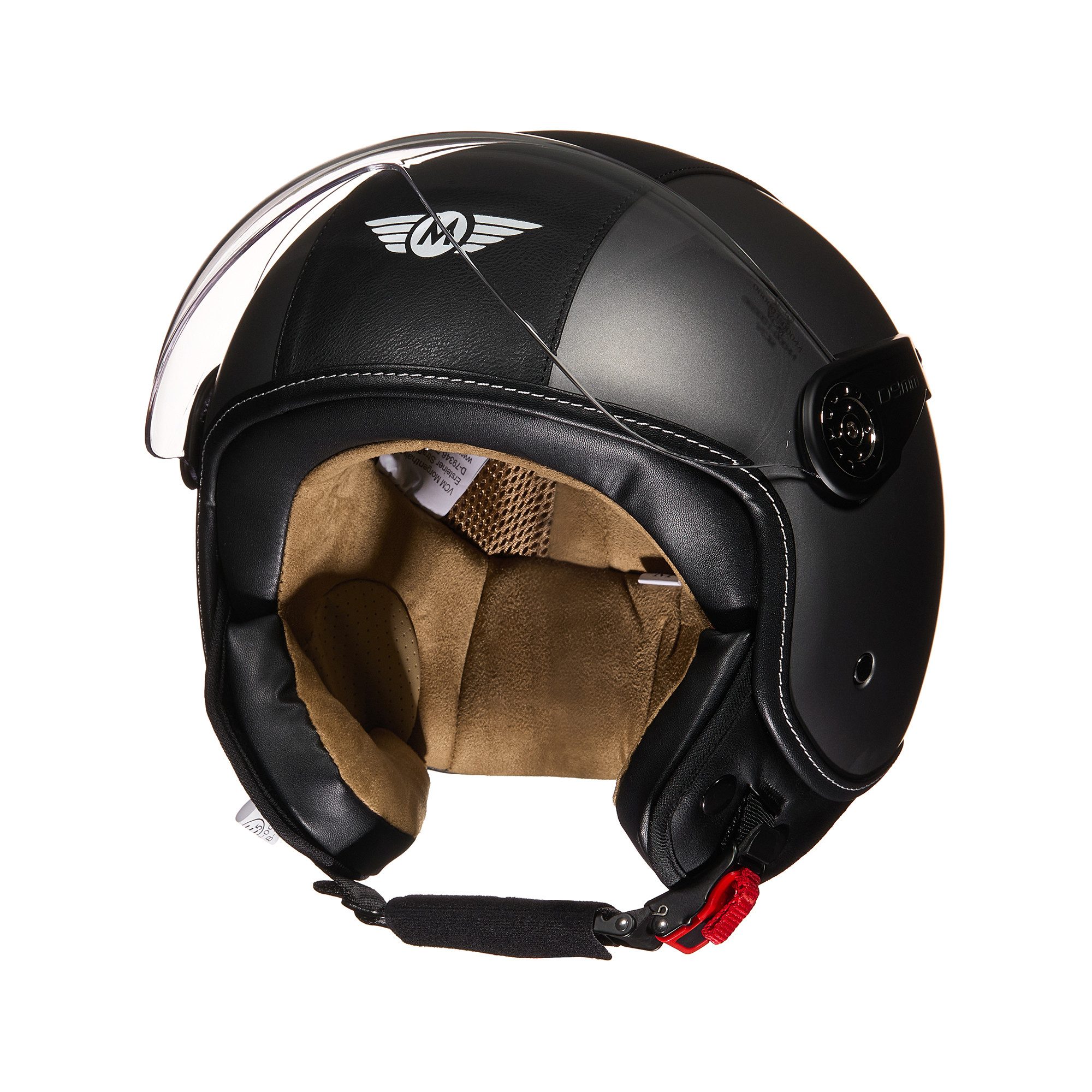 MOTO HELMETS Motorradhelm Integralhelm Motorrad Full Helm H-44 Vintage Retro, Helm für Motorrad Roller Vespa, Schnellverschluss, Visier, nur 1050g
