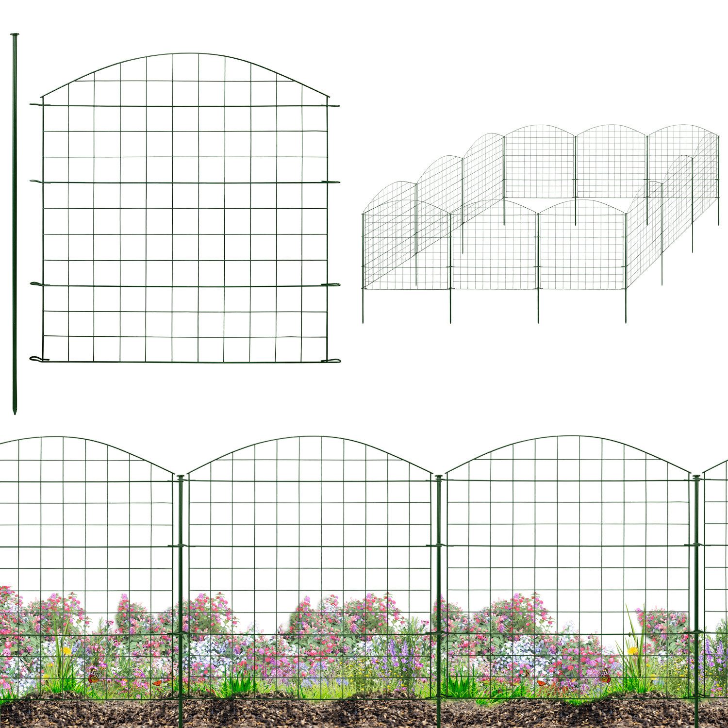 V2Aox Teichzaun Zaun Gartenzaun Steckzaun Teichzaun Garten Teich 12 Zaunele günstig online kaufen