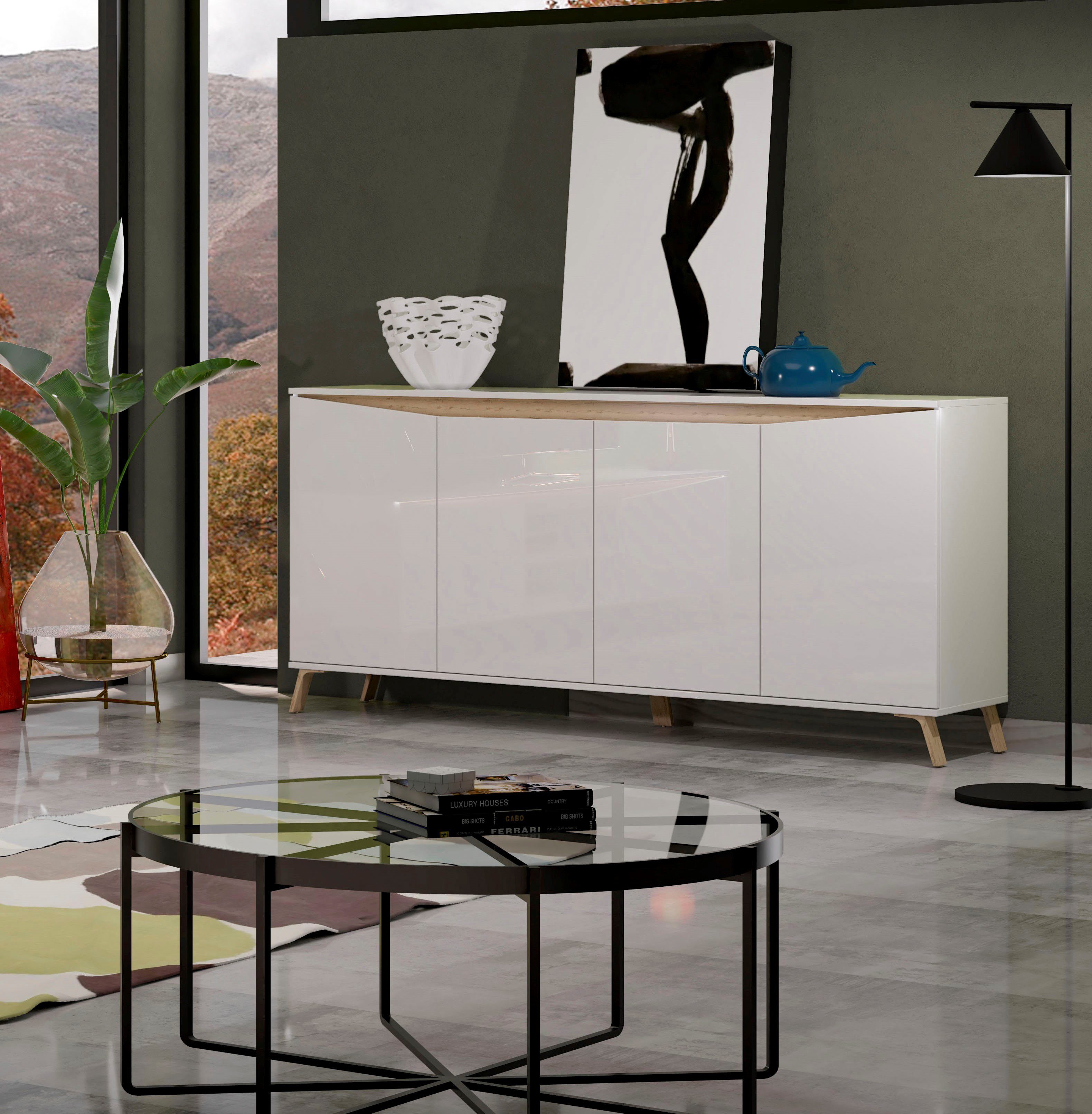 INOSIGN Sideboard ALADINO, Breite 184 cm, komplett Hochglanz, ohne Beleuchtung