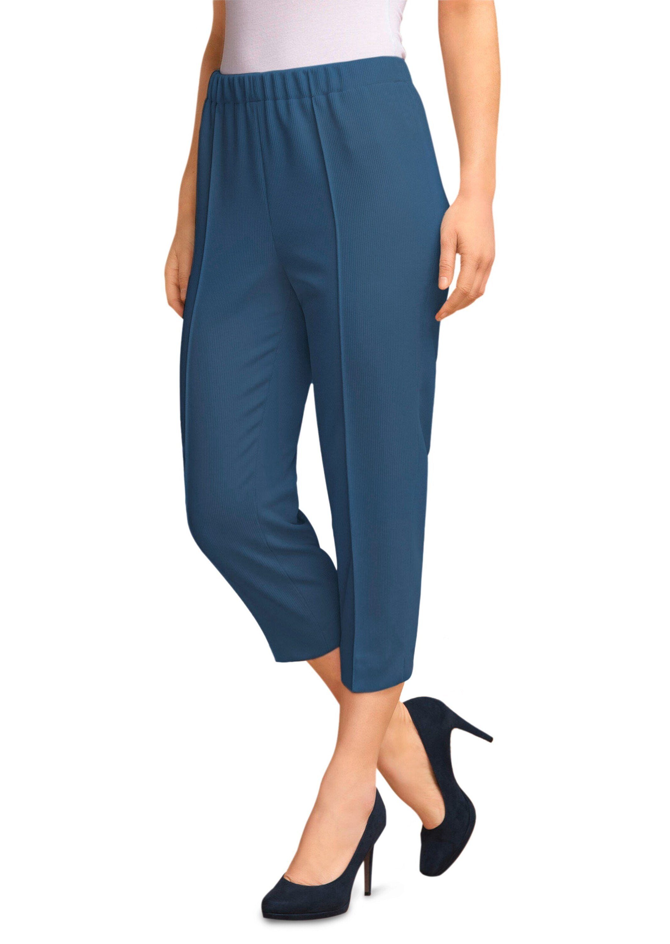 GOLDNER Caprihose Kurzgröße: Sportive 7/8-Hose mit Biesen Stoffhose mit Schlupfbund, Biesen und Wadenlang