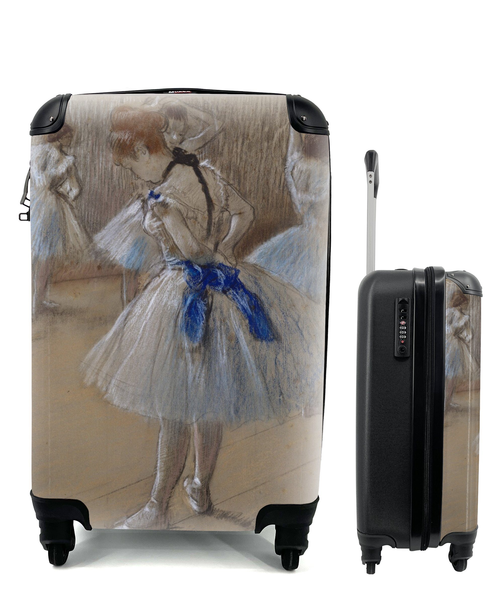 MuchoWow Handgepäckkoffer Tänzerin - Gemälde von Edgar Degas, 4 Rollen, Reisetasche mit rollen, Handgepäck für Ferien, Trolley, Reisekoffer