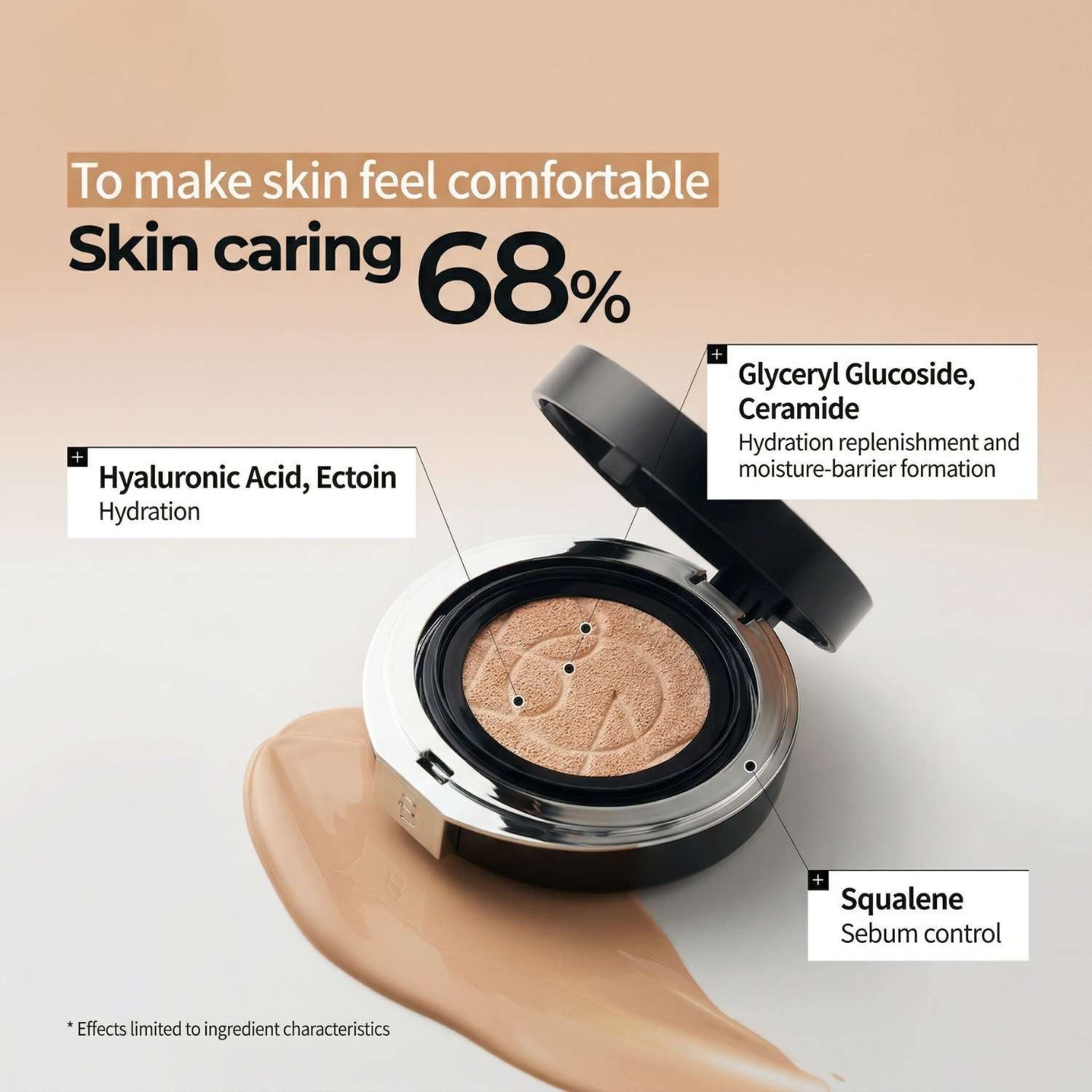 Beauty of Majesty Make-up Even Fit Cover Cushion 23N Beige 15g – K-Beauty Cushion Foundation mit, mittlerer Abdeckung, 24h Halt, semi-mattem Finish und 68%, Skincare-Inhaltsstoffen – Hyaluronsäure, Ceramide