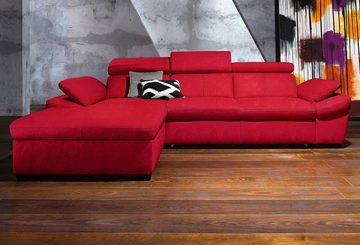 exxpo - sofa fashion Ecksofa Salerno, inkl. Kopf- und Armteilverstellung, wahlweise mit Bettfunktion, L-Form