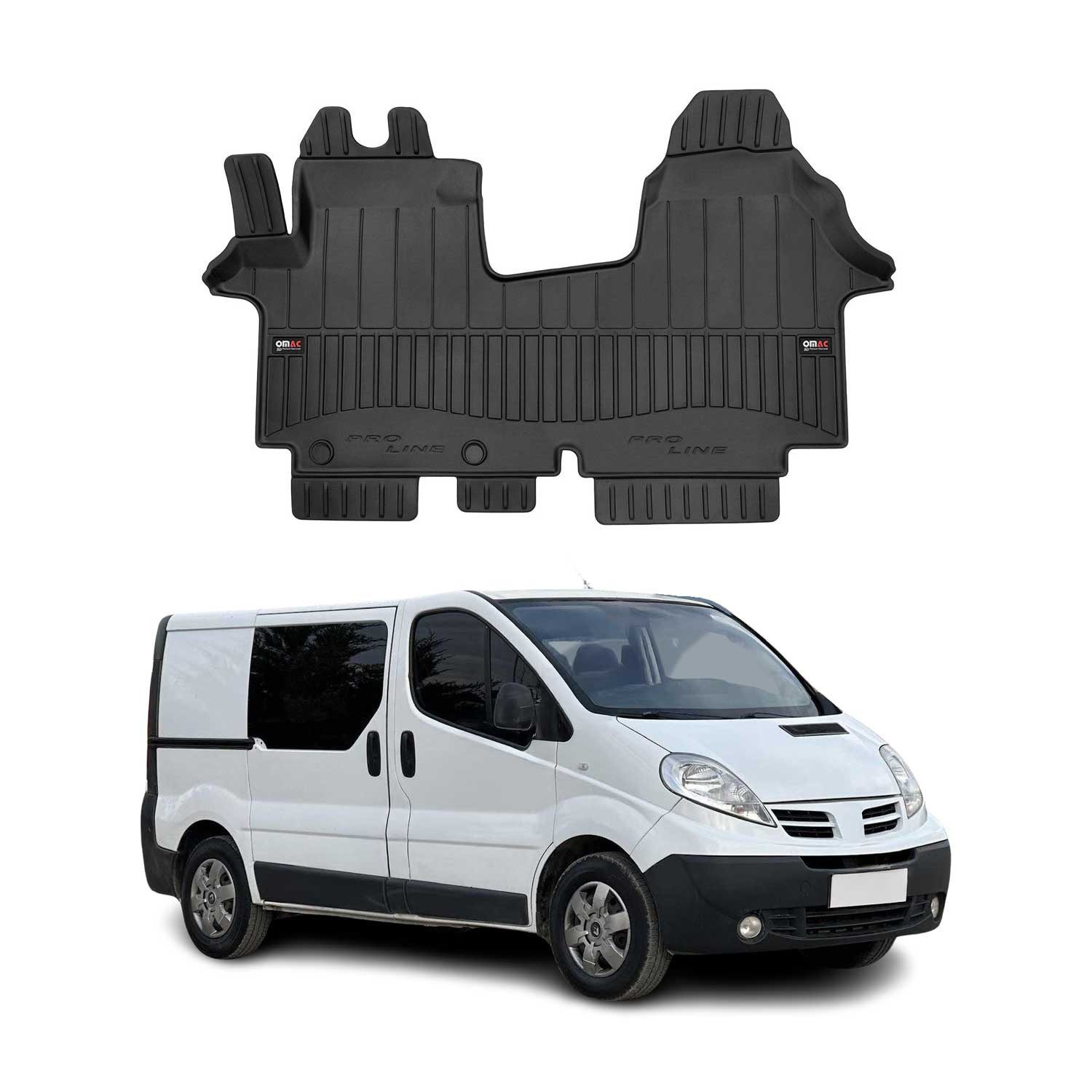 OMAC Auto-Fußmatten für Nissan Primastar 2006-2016 Passform Premium 3D TPE (1 St), für Nissan Primastar 2006-2016 Nissan Primastar 2006-2016, Antirutsch,Wasserfest,Einfache Installation