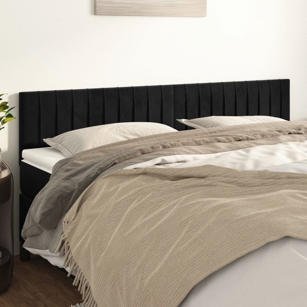 vidaXL Bett Kopfteile Schwarz 200x5x78/88 cm Samt (1-tlg)