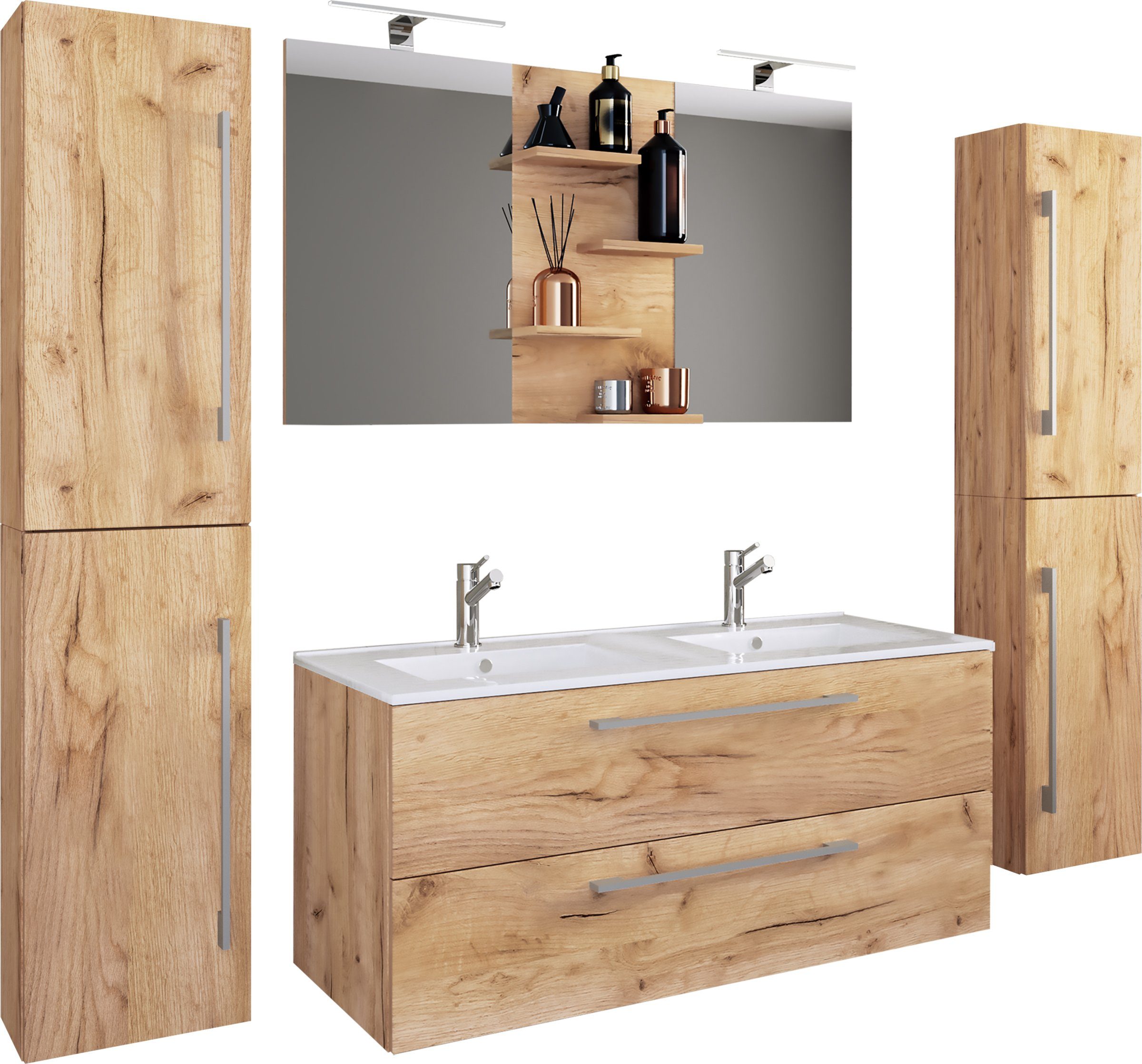 VCM Waschtisch 5-tlg. Doppel Waschplatz Zwei Waschtisch Budasi SP (5-St)