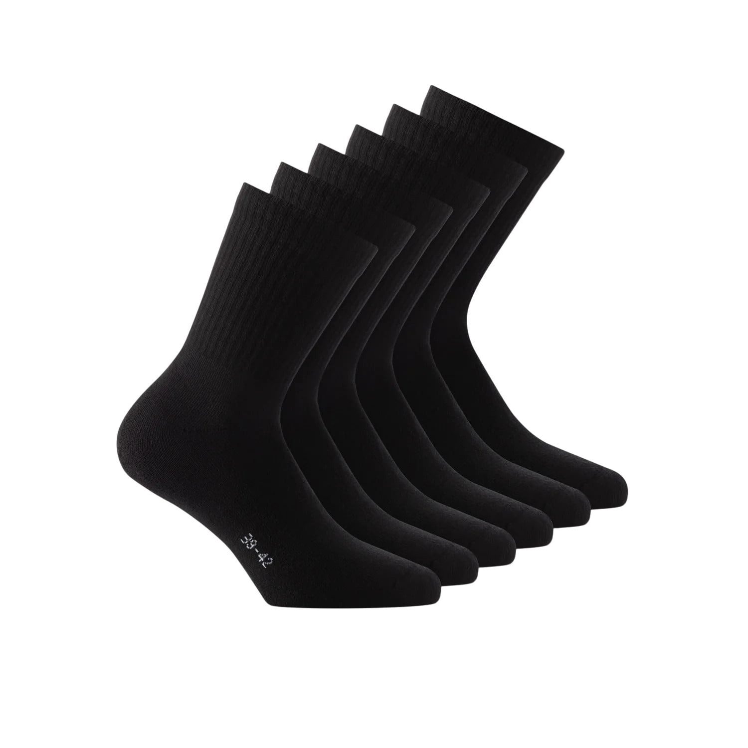 Tennissocken Crew Basic (superweich) schwarz - 3 Paar