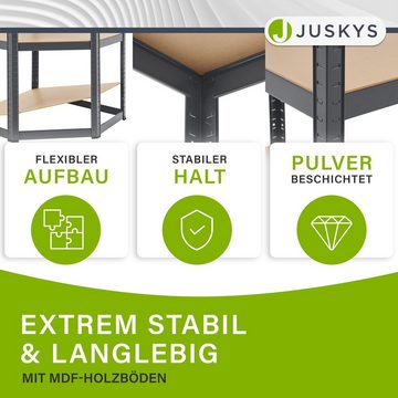 Juskys Schwerlastregal 3er Regalsystem, aus verzinktem Metall, Abstände der Böden frei wählbar