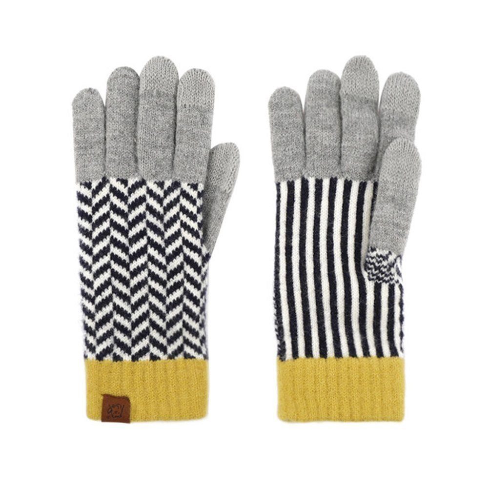 verschönerte Jacquard Strickhandschuhe Handschuhe Damen gestrickte SRRINM Warme