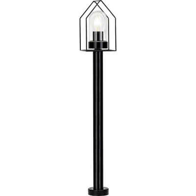 Brilliant Außen-Stehlampe Home, Lampe Home Außenstandleuchte schwarz/transparent 1x A60, E27, 60W, g