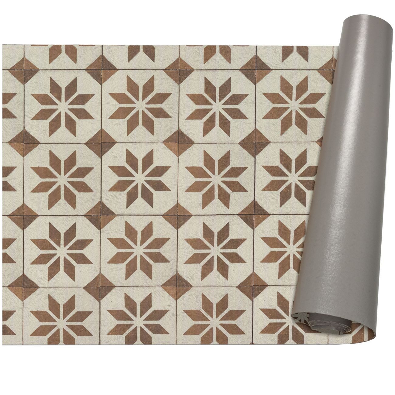 ANRO Küchenläufer abwaschbar BOHO LADY Läufer pflegeleicht Küchenteppich, Rechteckig, Höhe: 3 mm, robust schmutzabweisend 67x100cm Mediterranean Braun robust
